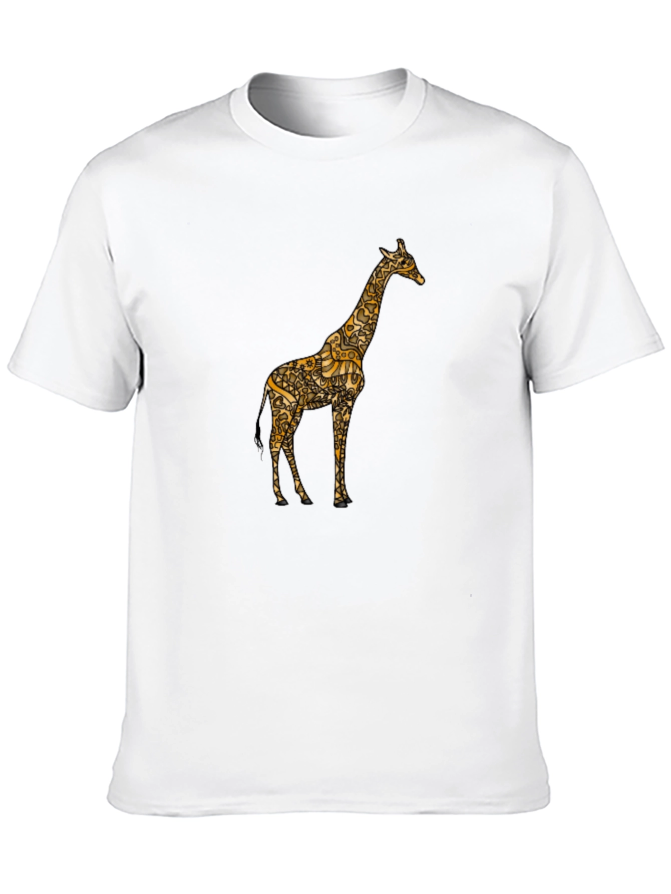 Stylish Giraffe Print Black T-Shirt