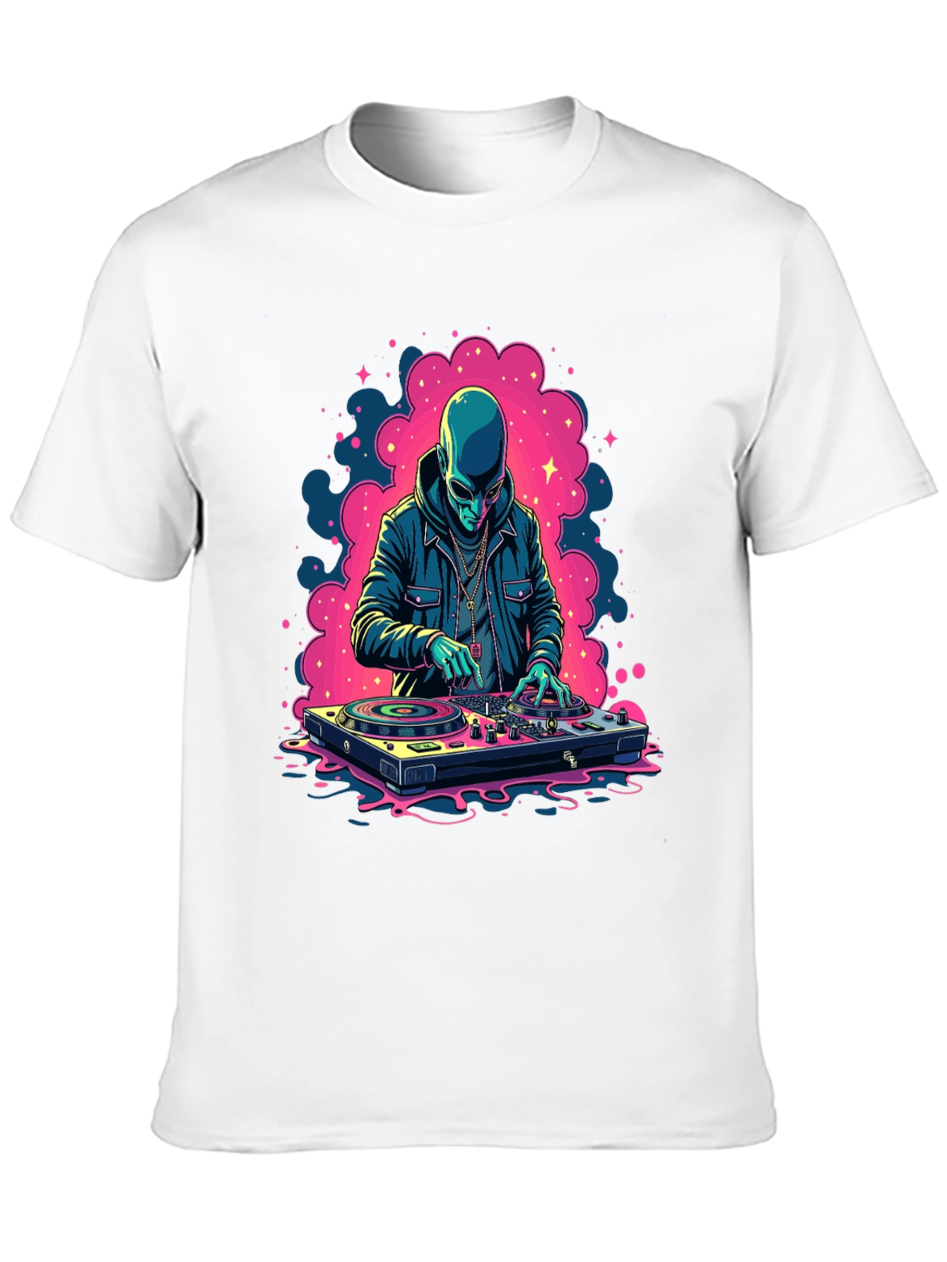 Alien DJ Black Graphic Tee