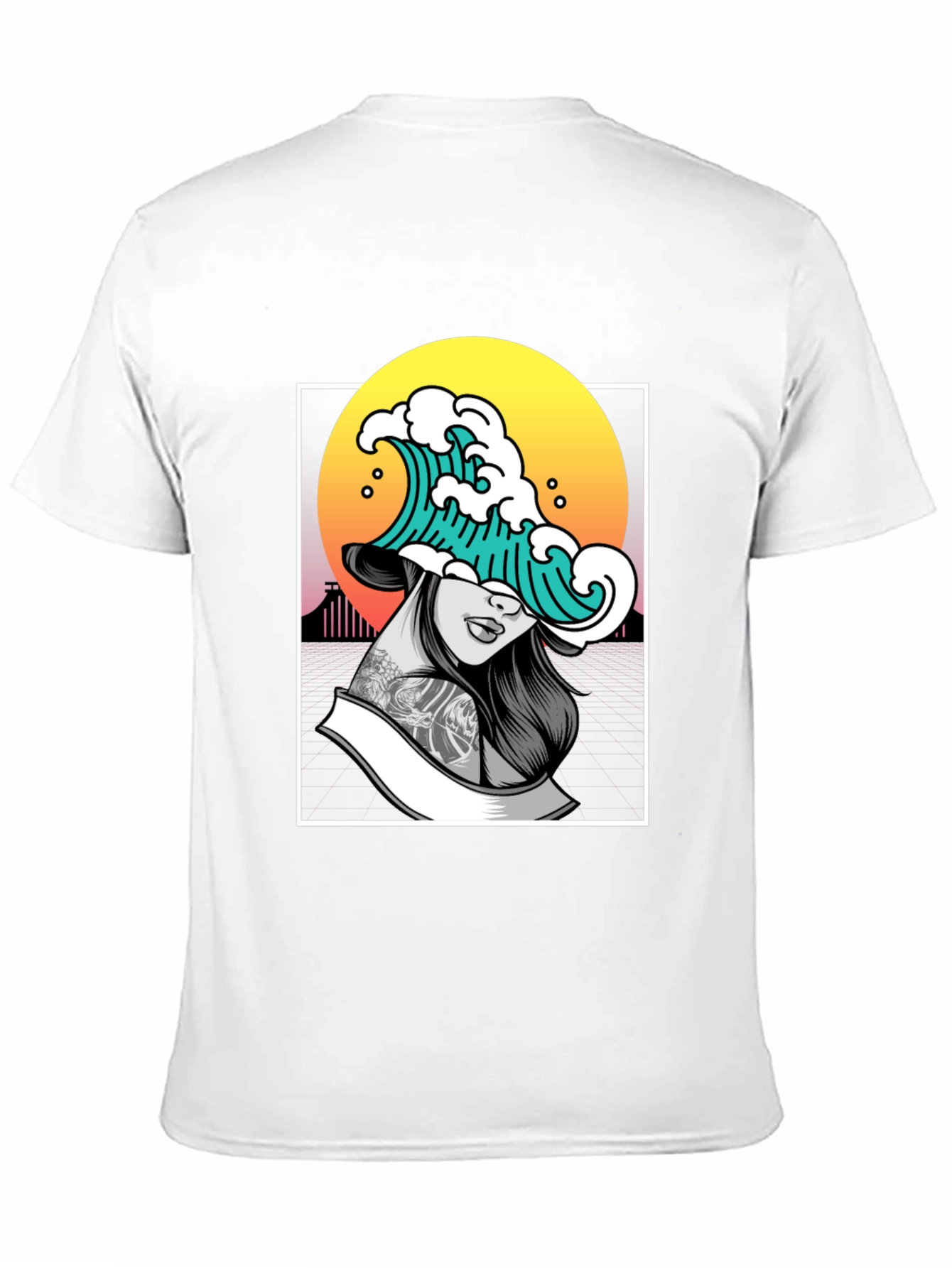 Wave Girl Graphic Black T-Shirt