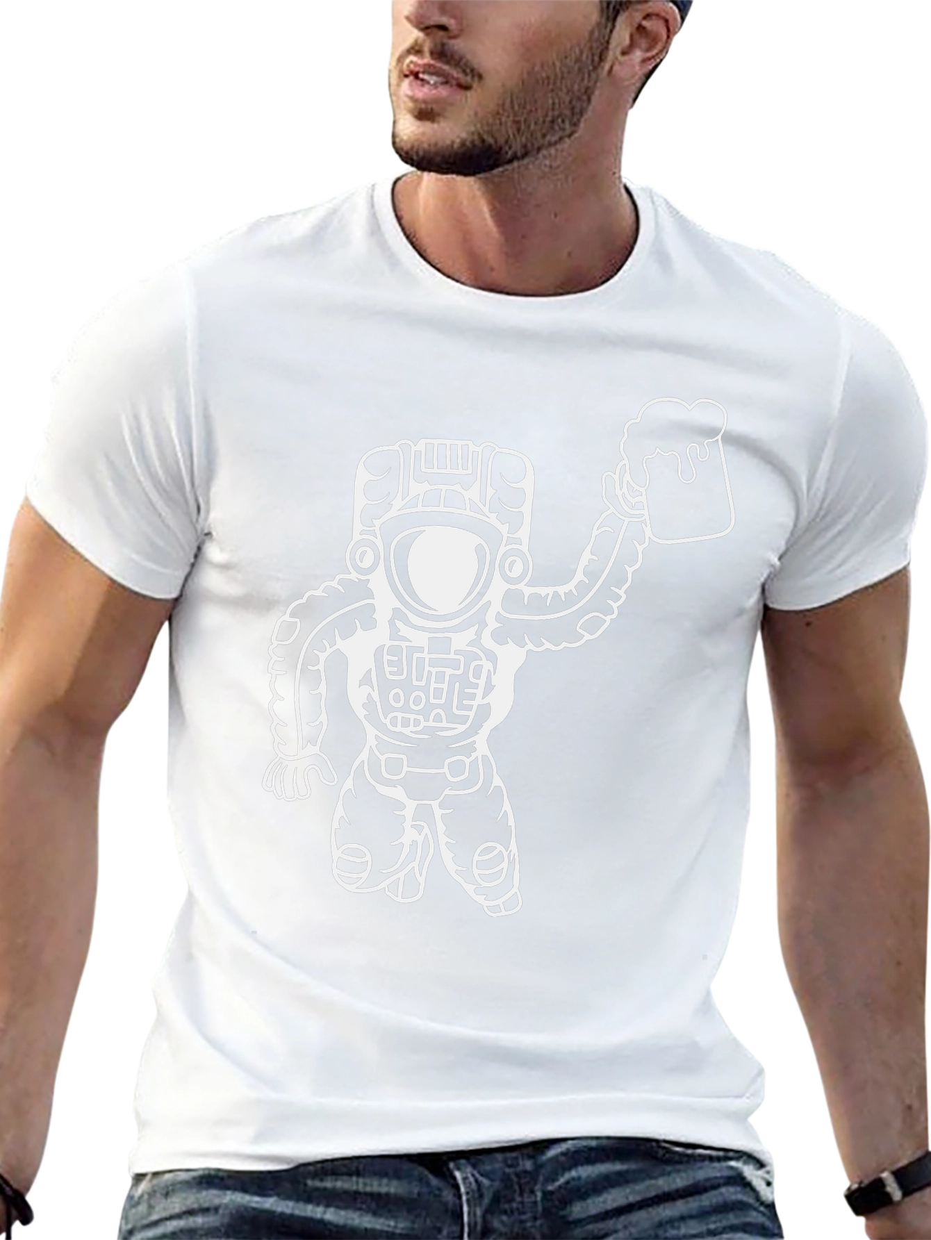 Astronaut Beer T-Shirt - Space Drinker Tee