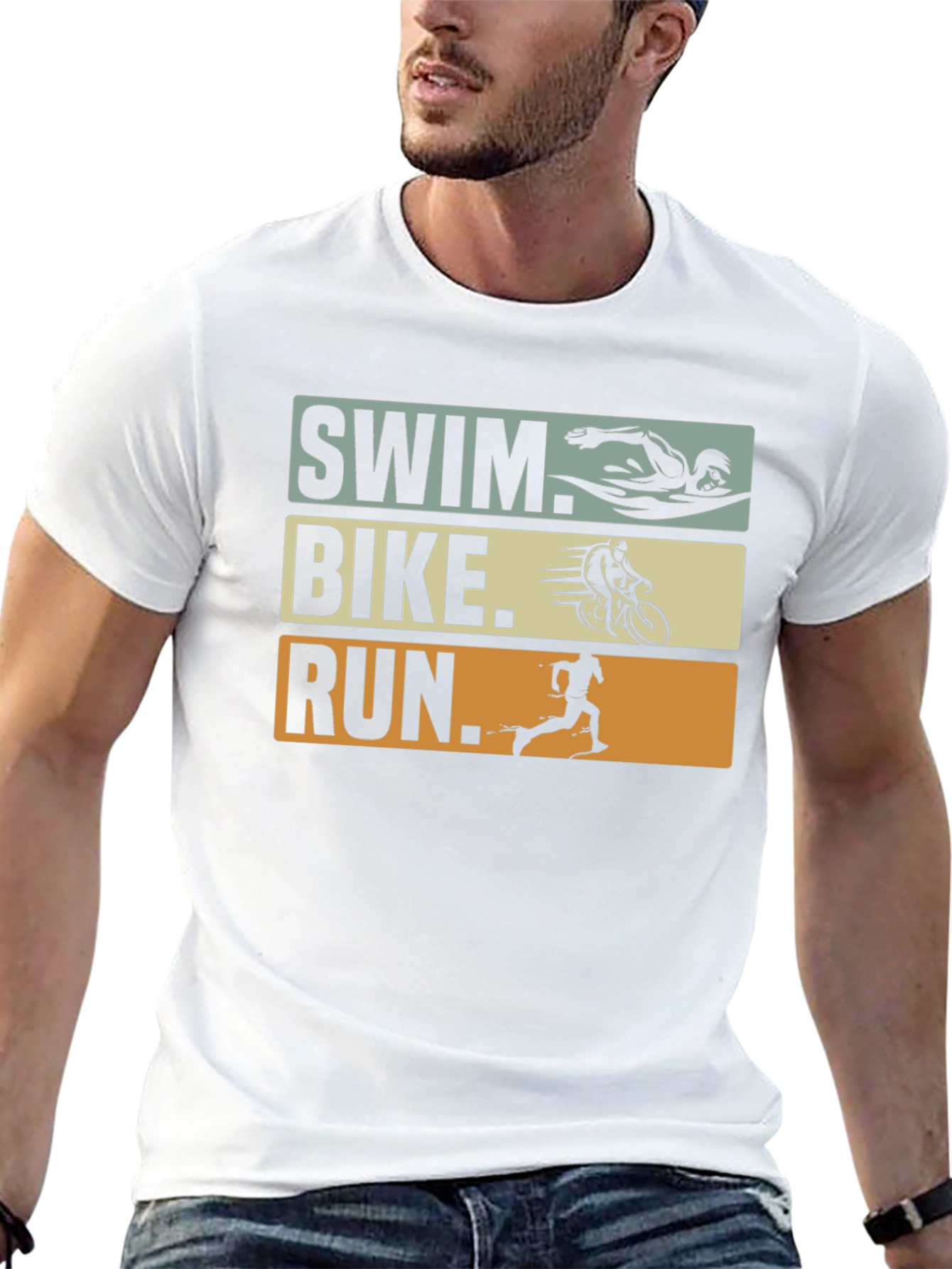 Triathlon Swim Bike Run Graphic T-Shirt