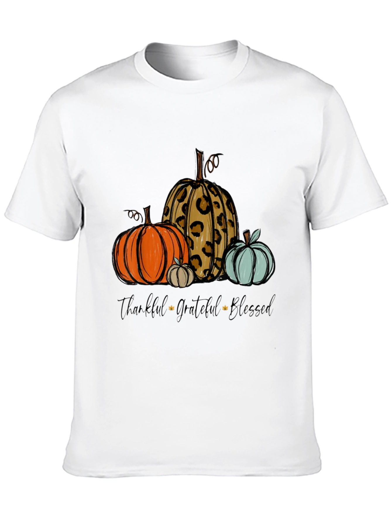 Thankful Grateful Blessed Pumpkin Graphic Tee