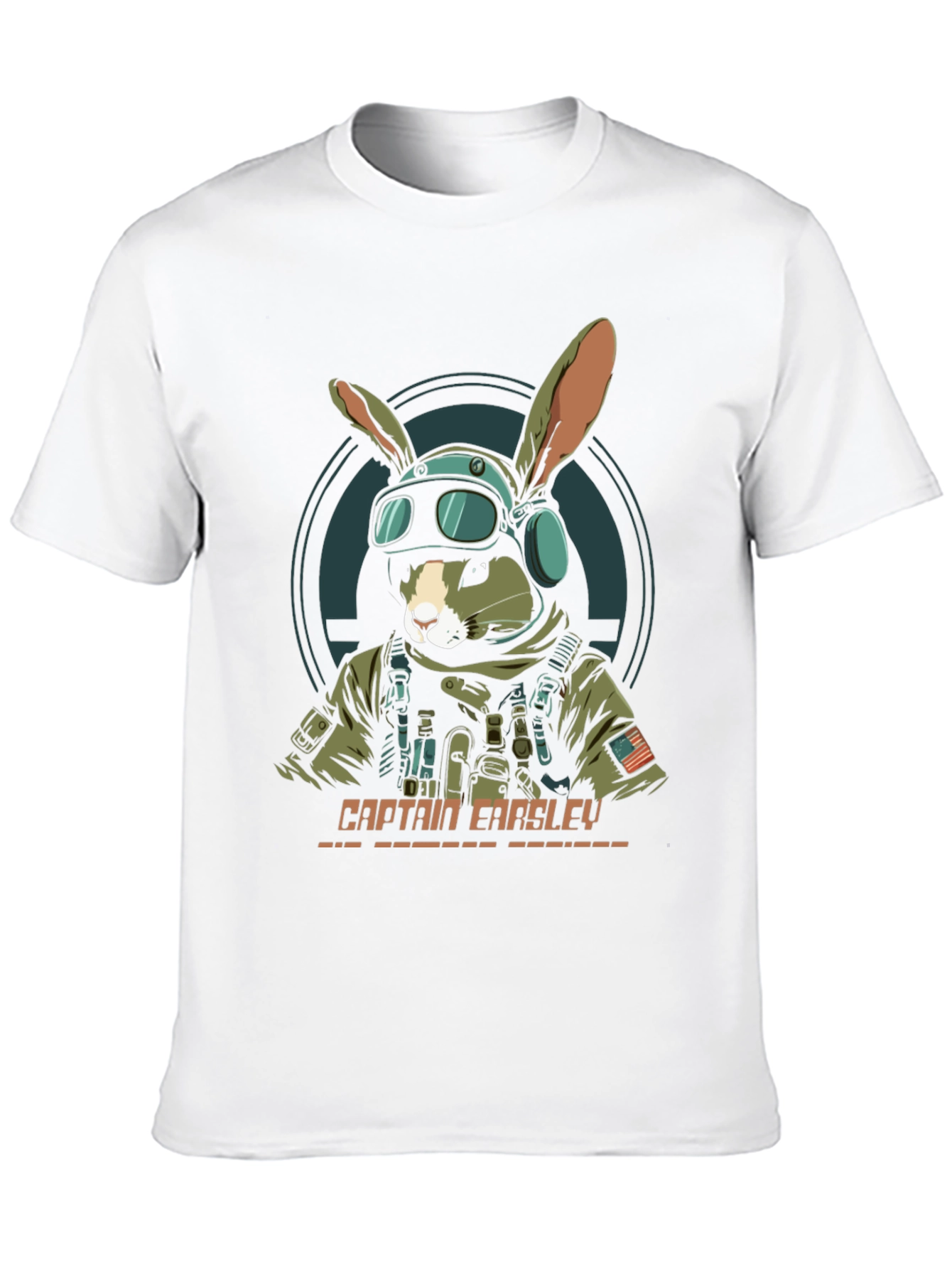 Captain Earsley T-Shirt - Tactical Rabbit Design