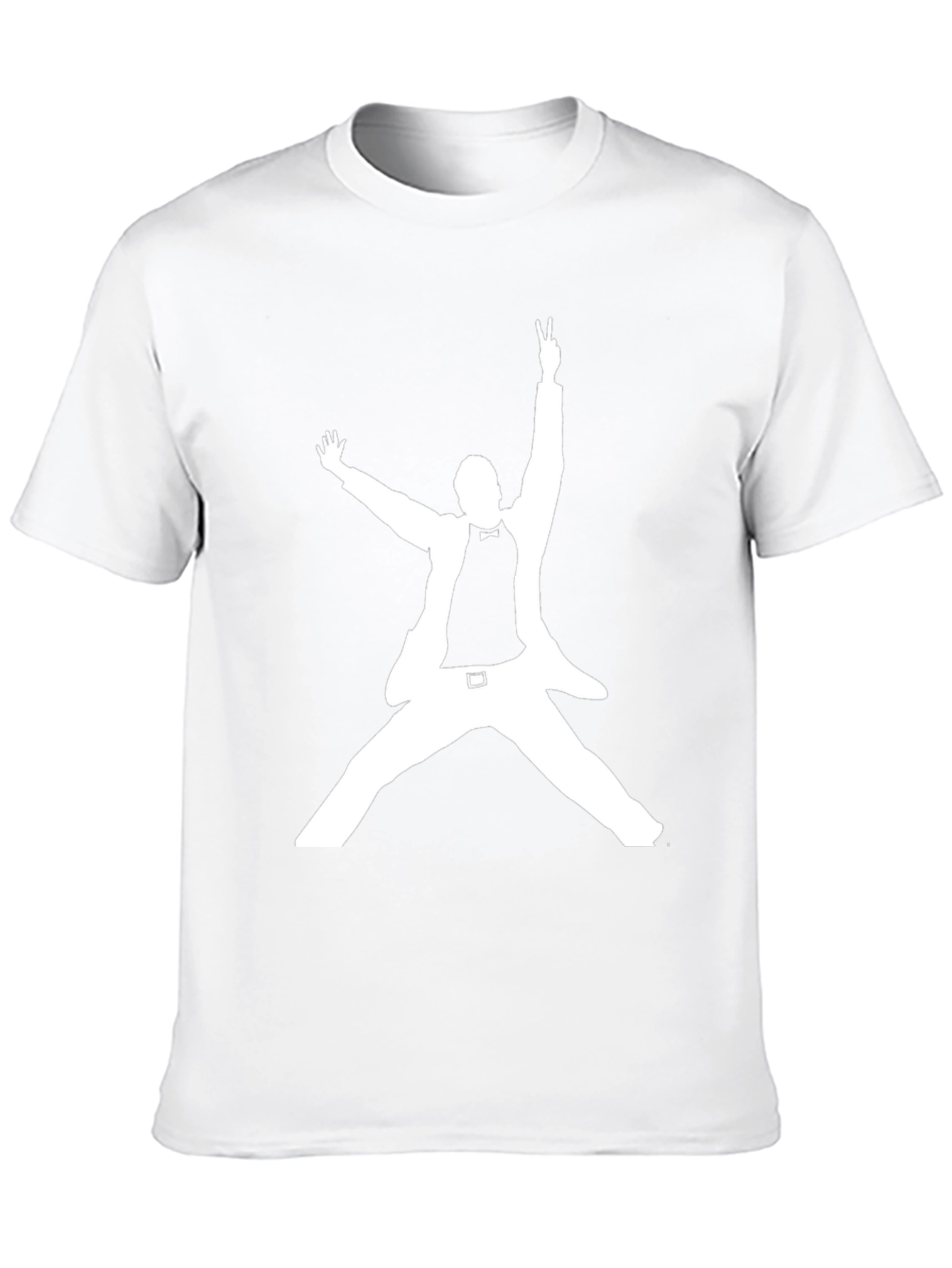 Black T-Shirt with White Silhouette Design