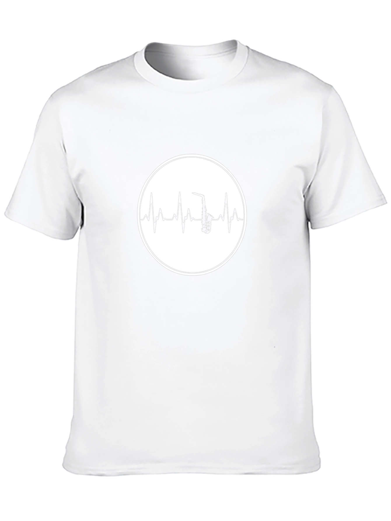 Saxophone Heartbeat Graphic T-Shirt - Music Lover Tee
