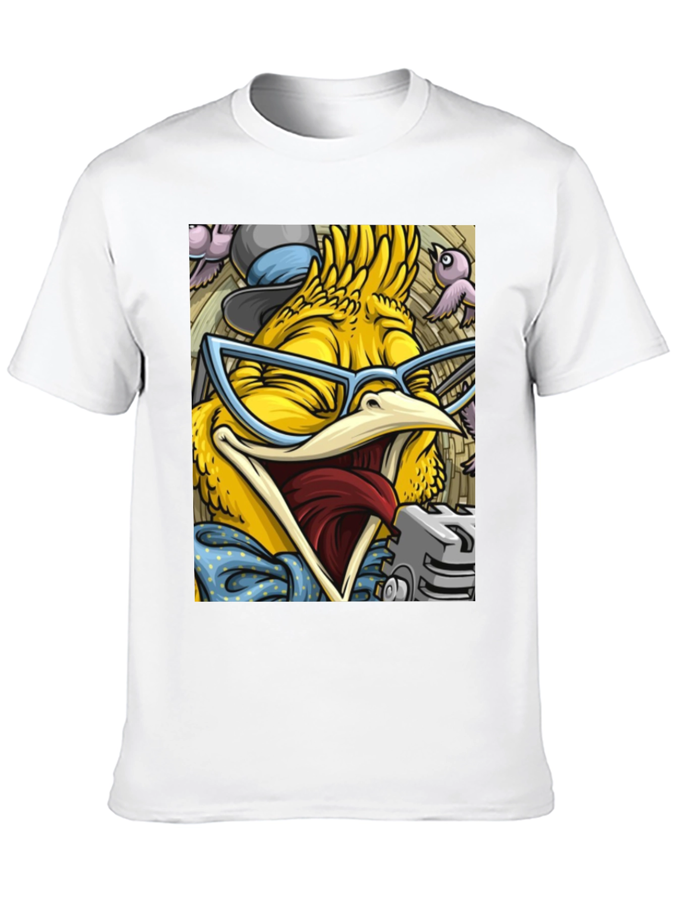 Cartoon Bird Graphic T-Shirt