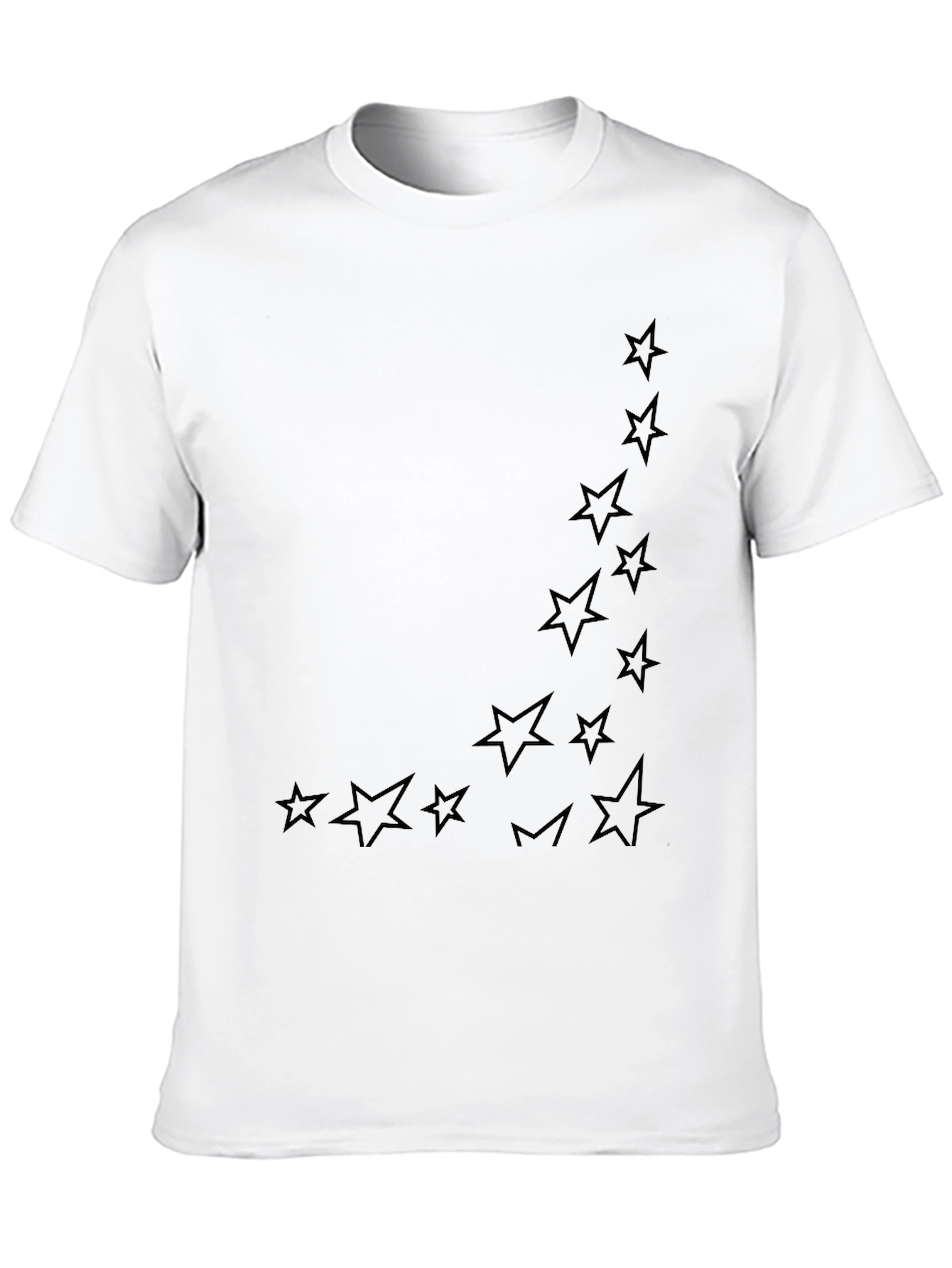 Stylish Black Star Pattern T-Shirt