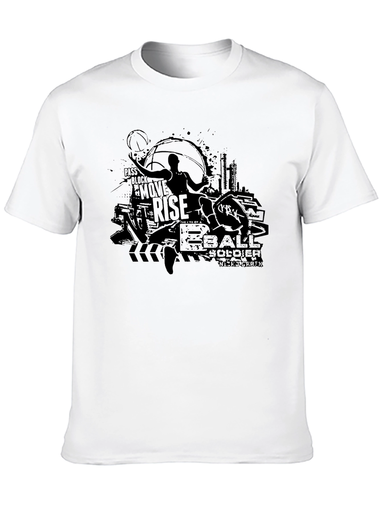 Basketball Soldier Rise Black Graphic Tee