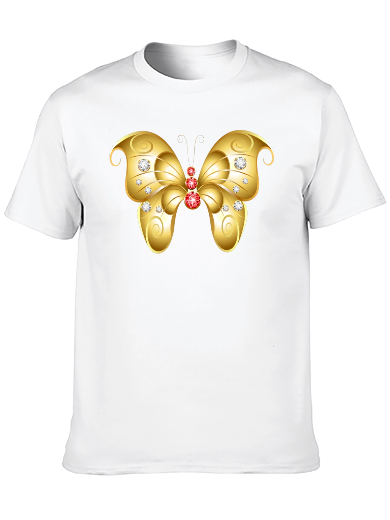Butterfly Gem Tee - Black Cotton T-Shirt