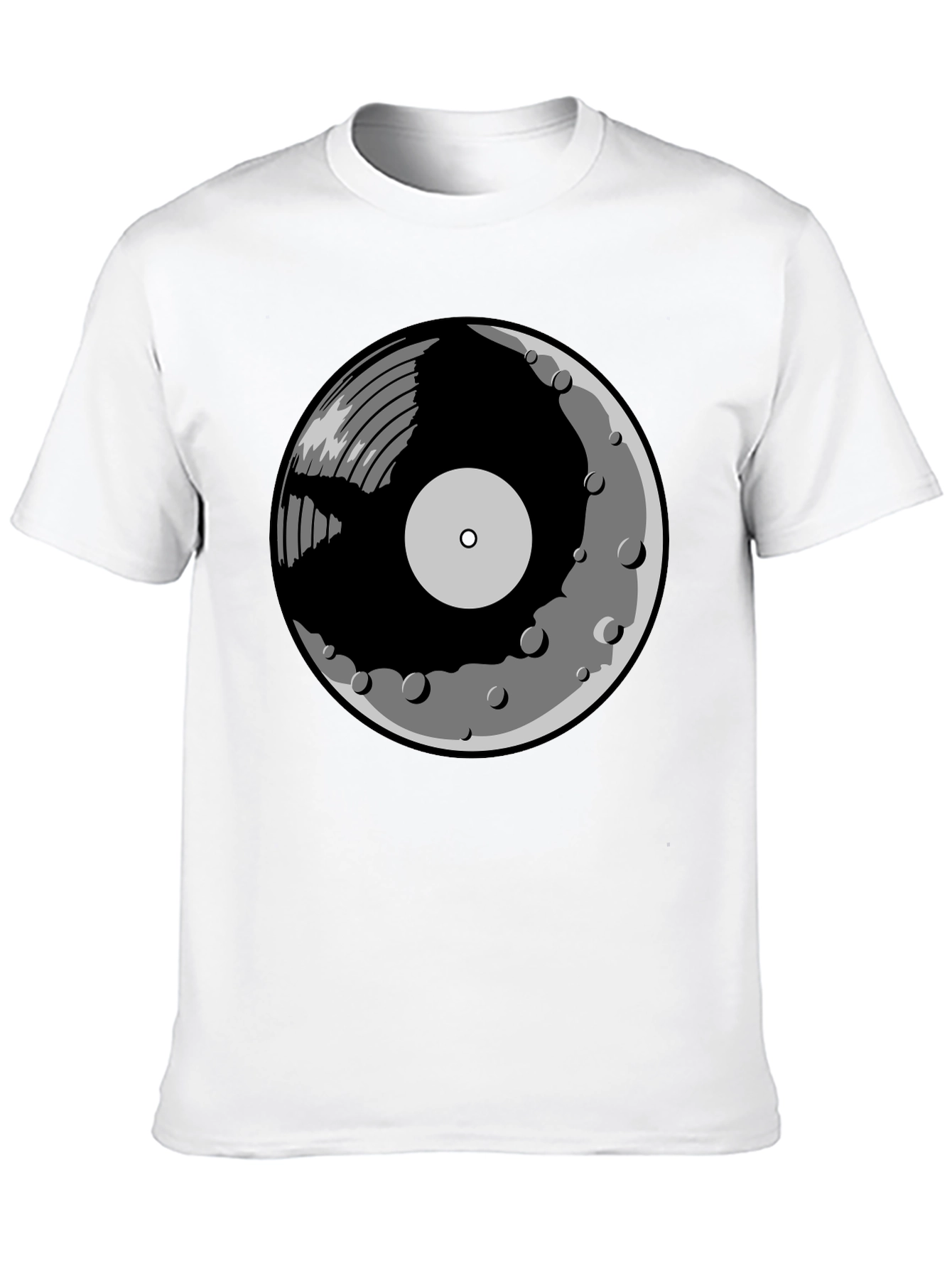 Vinyl Moon Graphic Tee - Music Lover Shirt