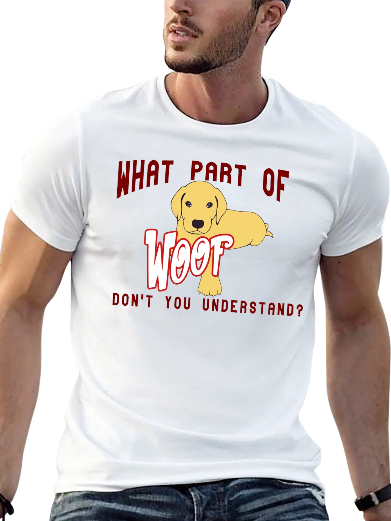 Woof Dog Graphic T-Shirt - Funny Dog Lover Tee