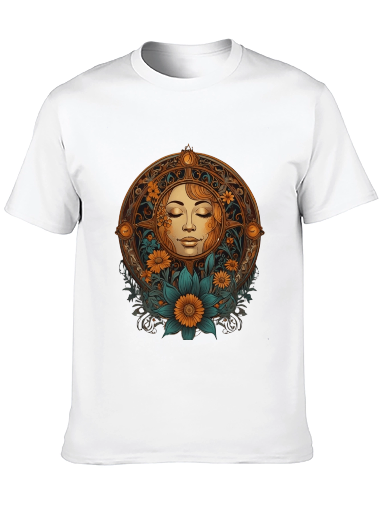 Sun Goddess Graphic Tee - Black Cotton T-Shirt