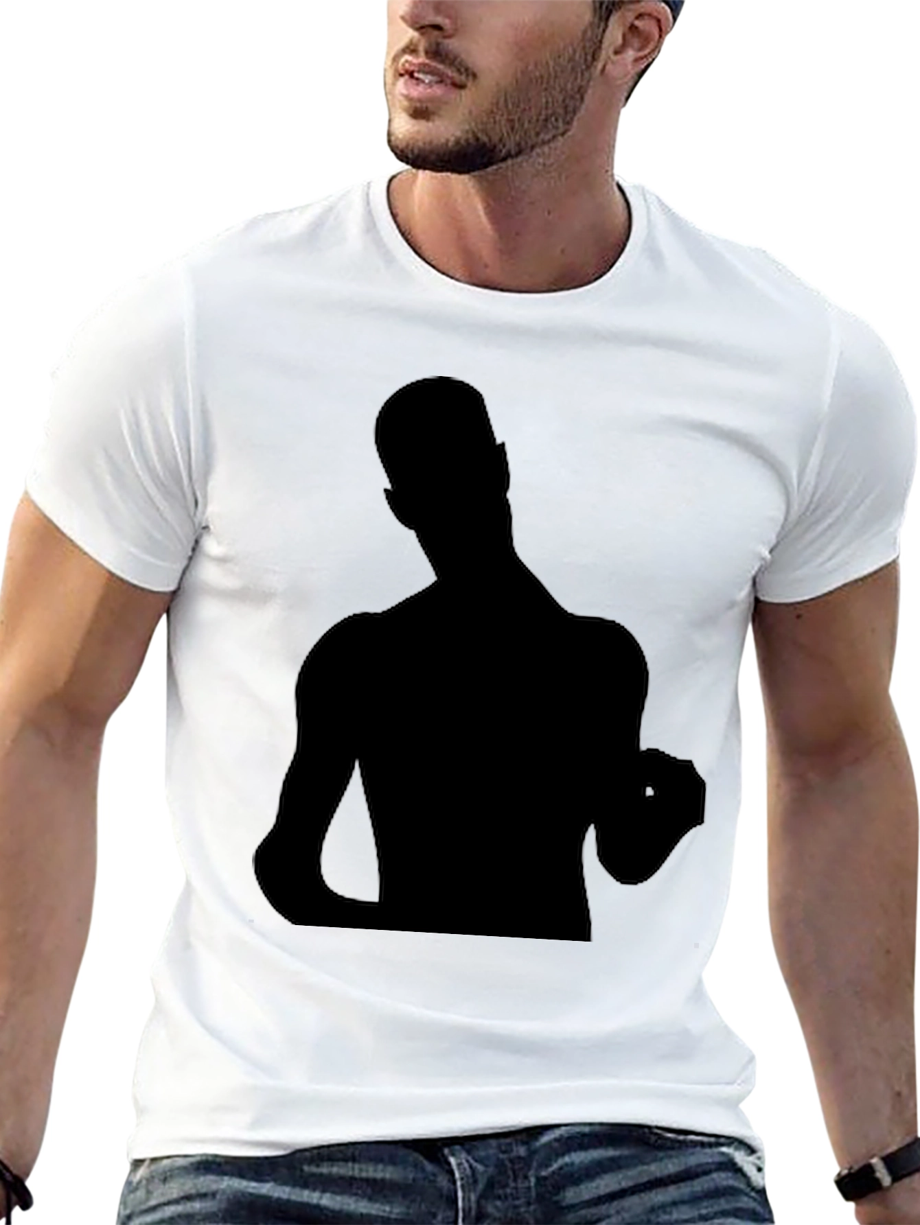 Bold Silhouette Graphic Tee - Black