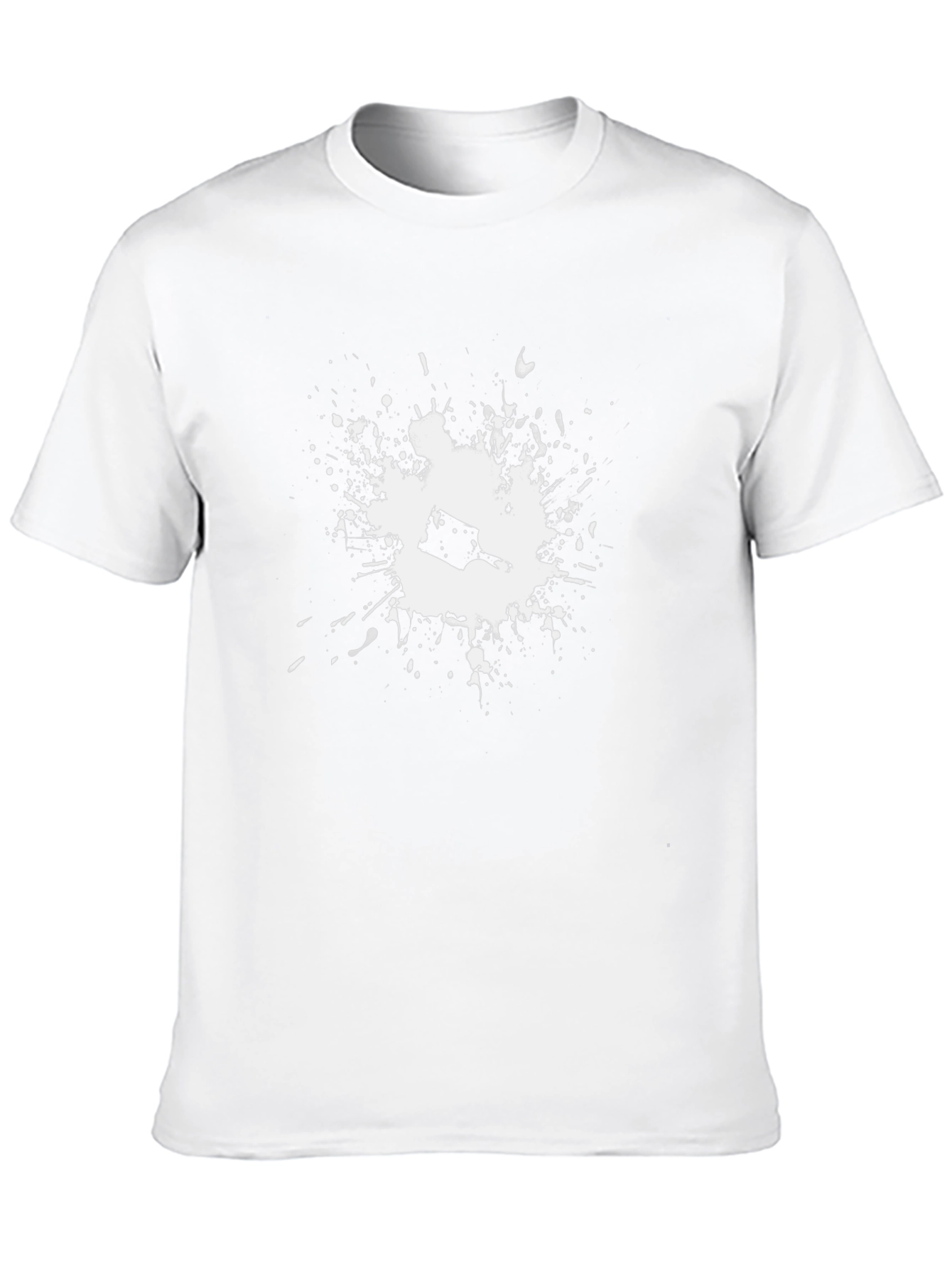 Black T-Shirt with Paint Splatter Design