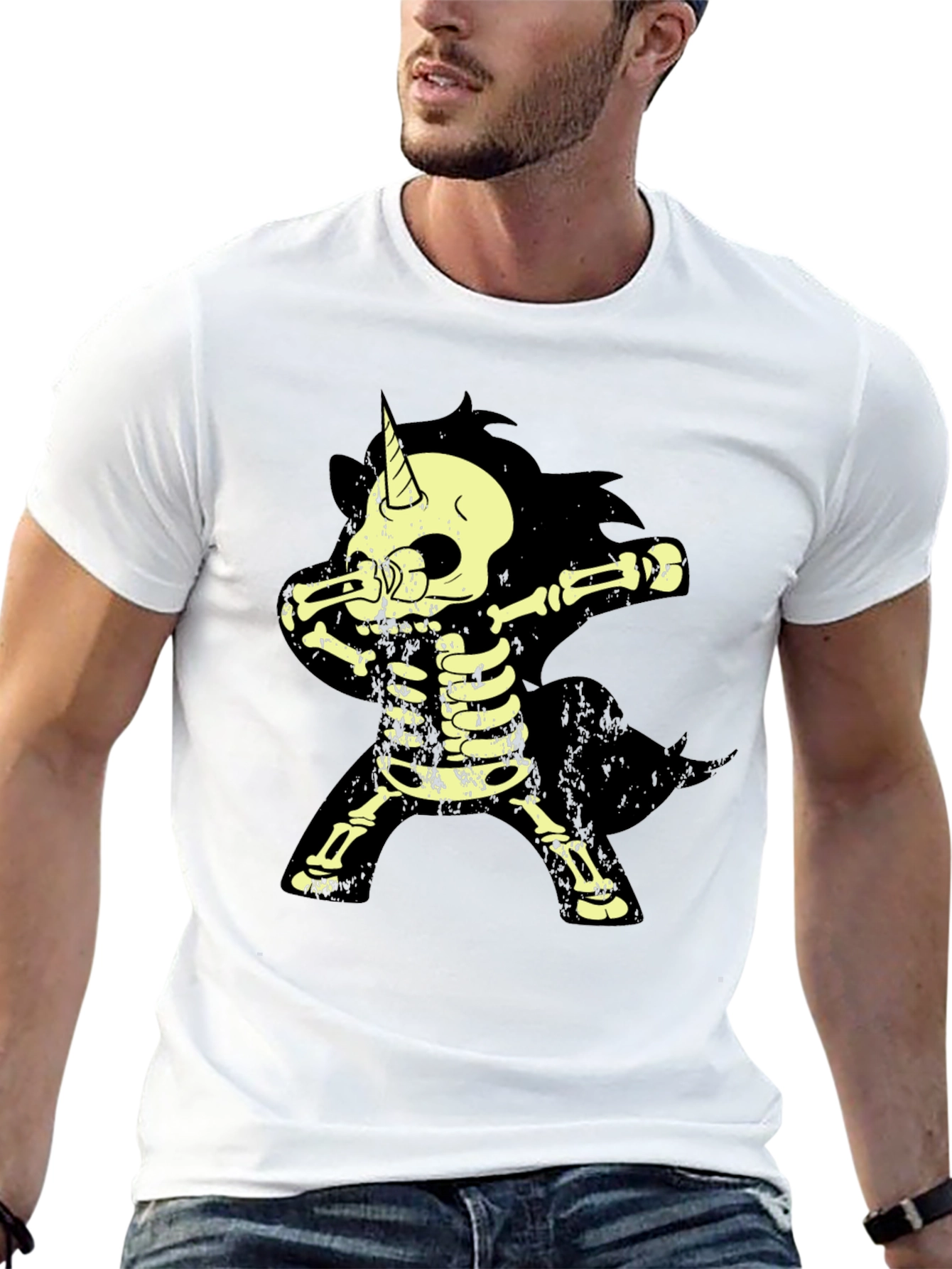 Unicorn Skeleton Dab T-Shirt - Halloween