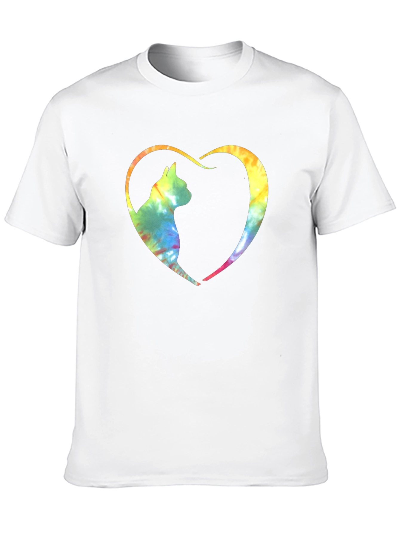 Tie-Dye Cat Heart Graphic Tee