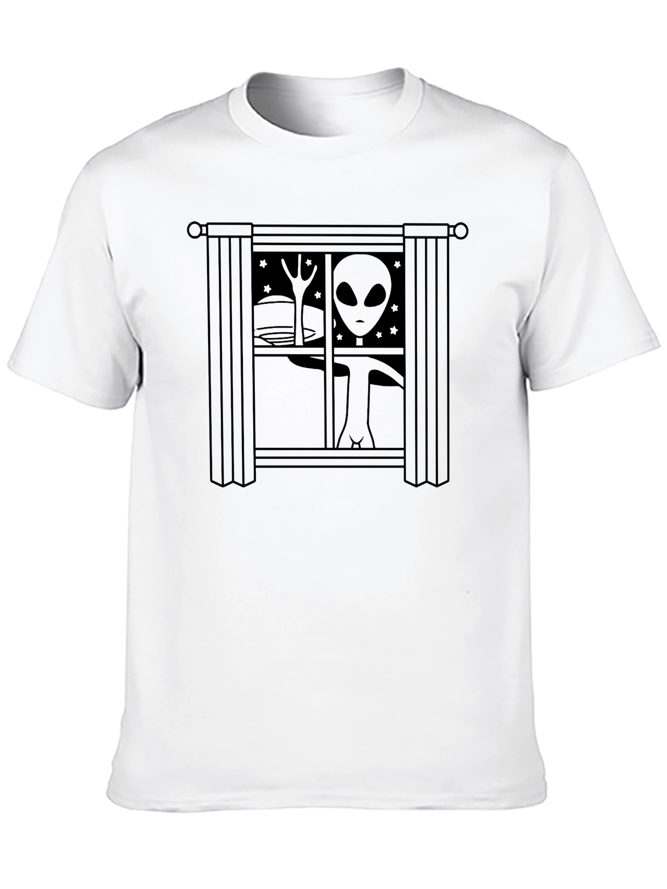 Alien Window Graphic Tee - Unique Design