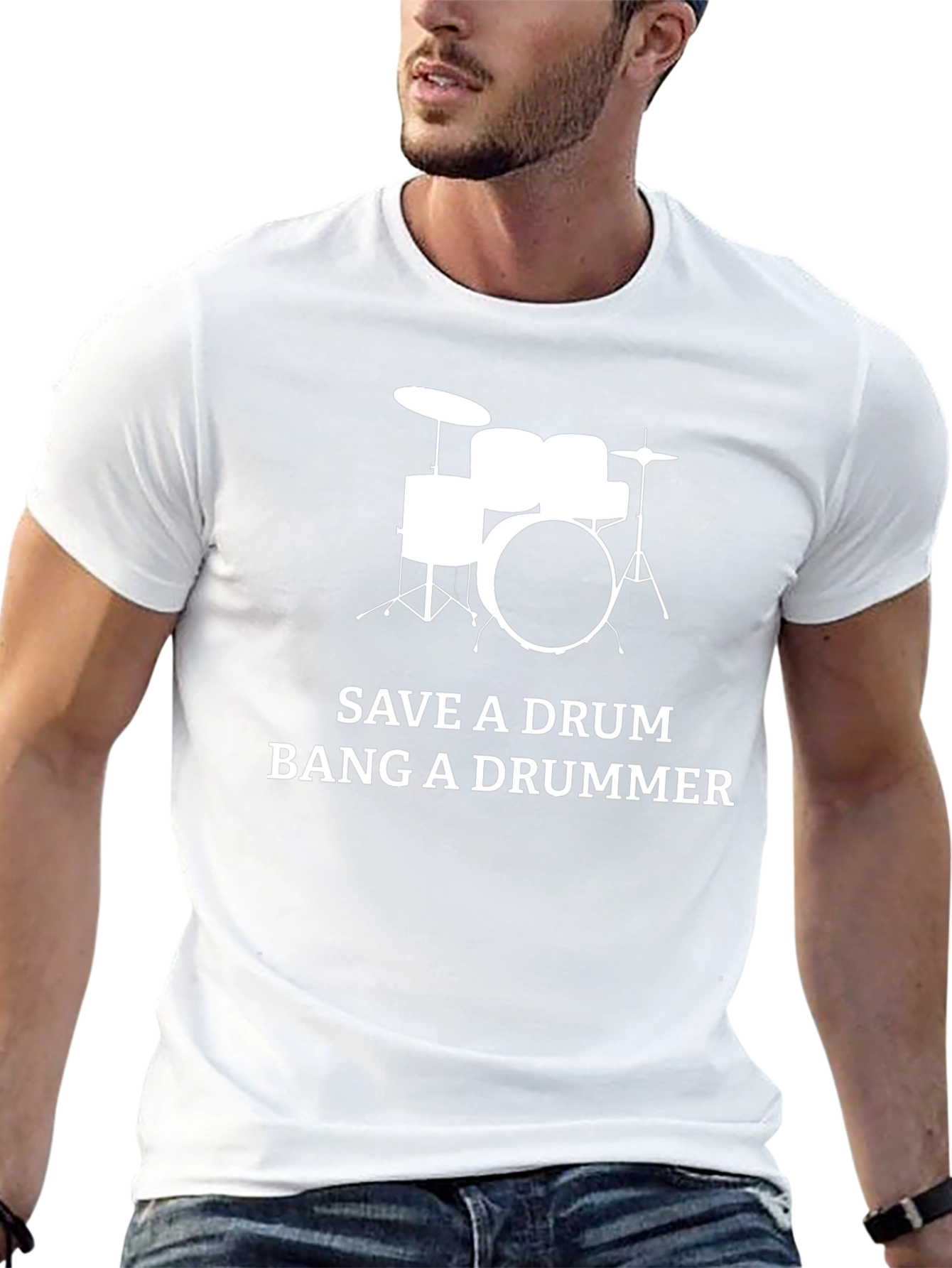 Save A Drum Bang A Drummer Graphic T-Shirt