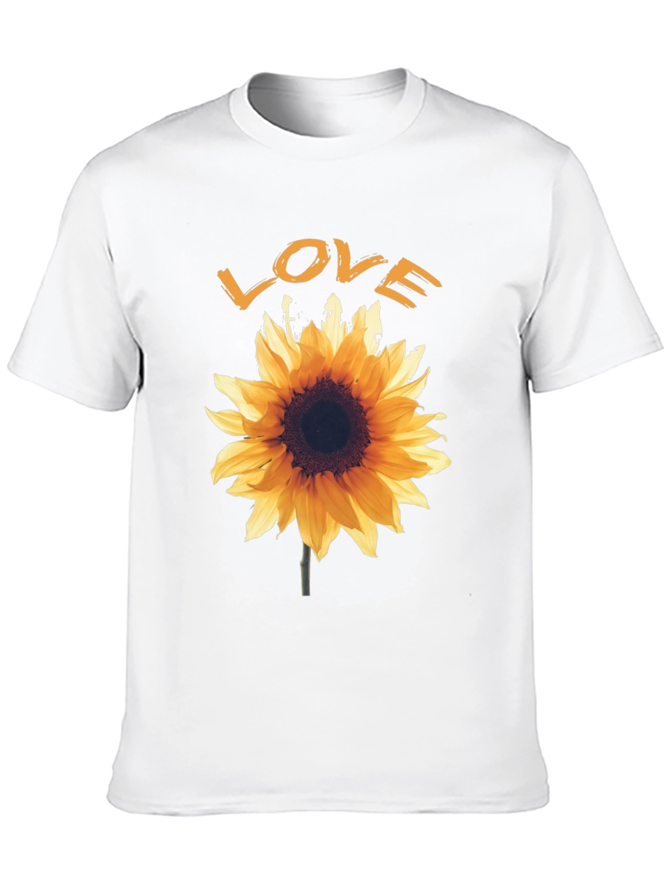 Sunflower Love Graphic Tee - Black Cotton T-Shirt
