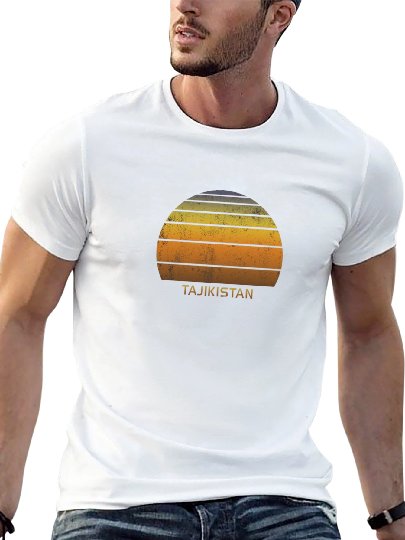 Tajikistan Retro Sunset T-Shirt