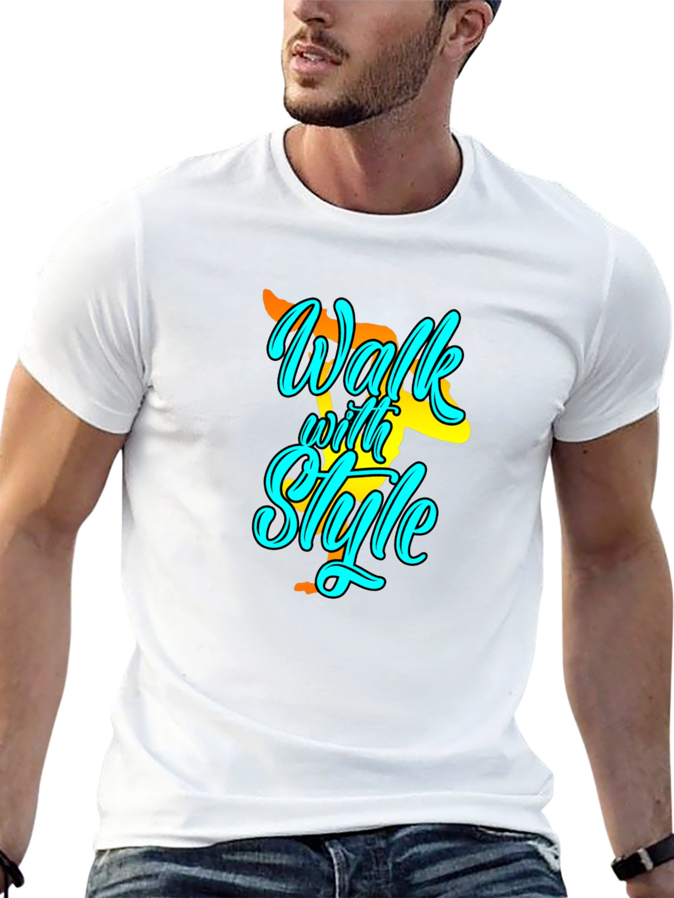 Walk with Style Black T-Shirt