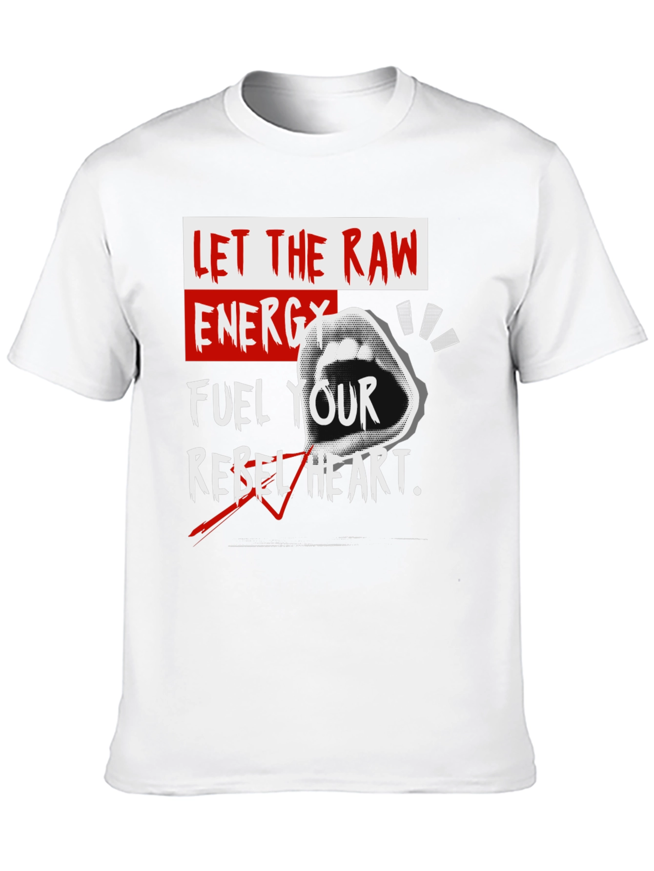 Raw Energy Rebel Heart Black Graphic Tee