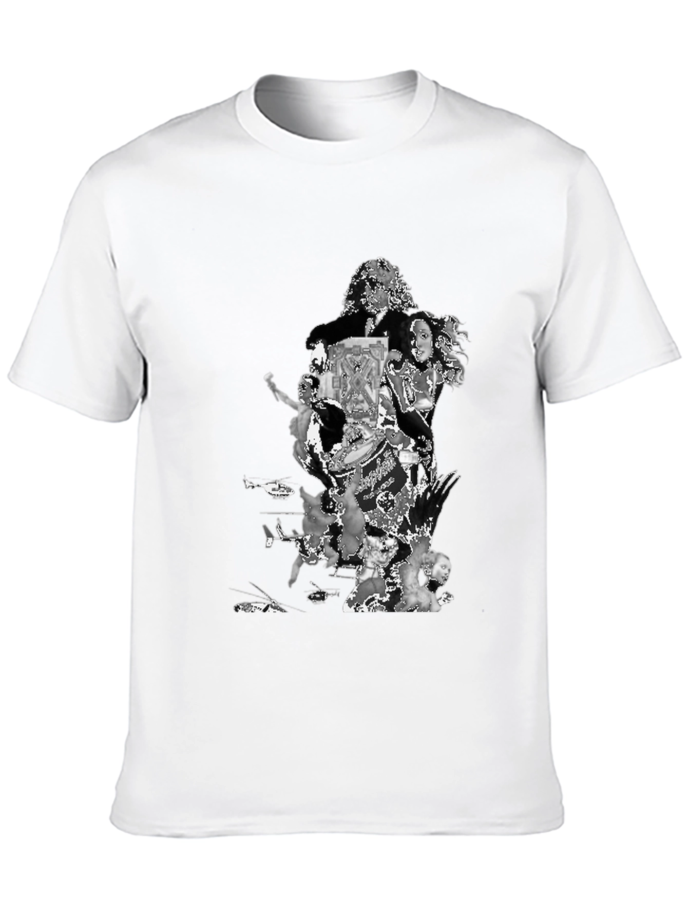 Retro Collage Graphic T-Shirt - Black