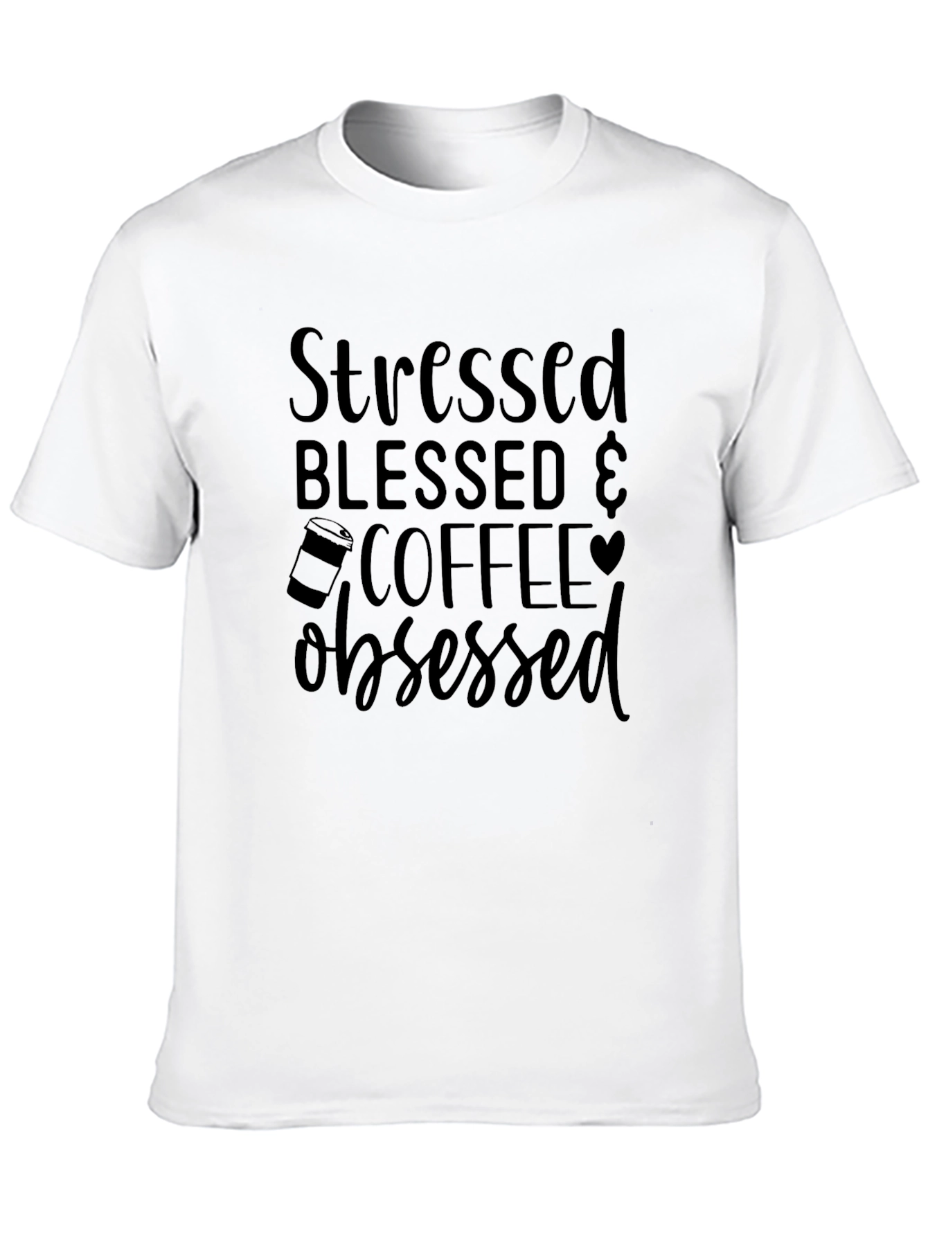 Stressed Blessed Coffee Obsessed Graphic Tee