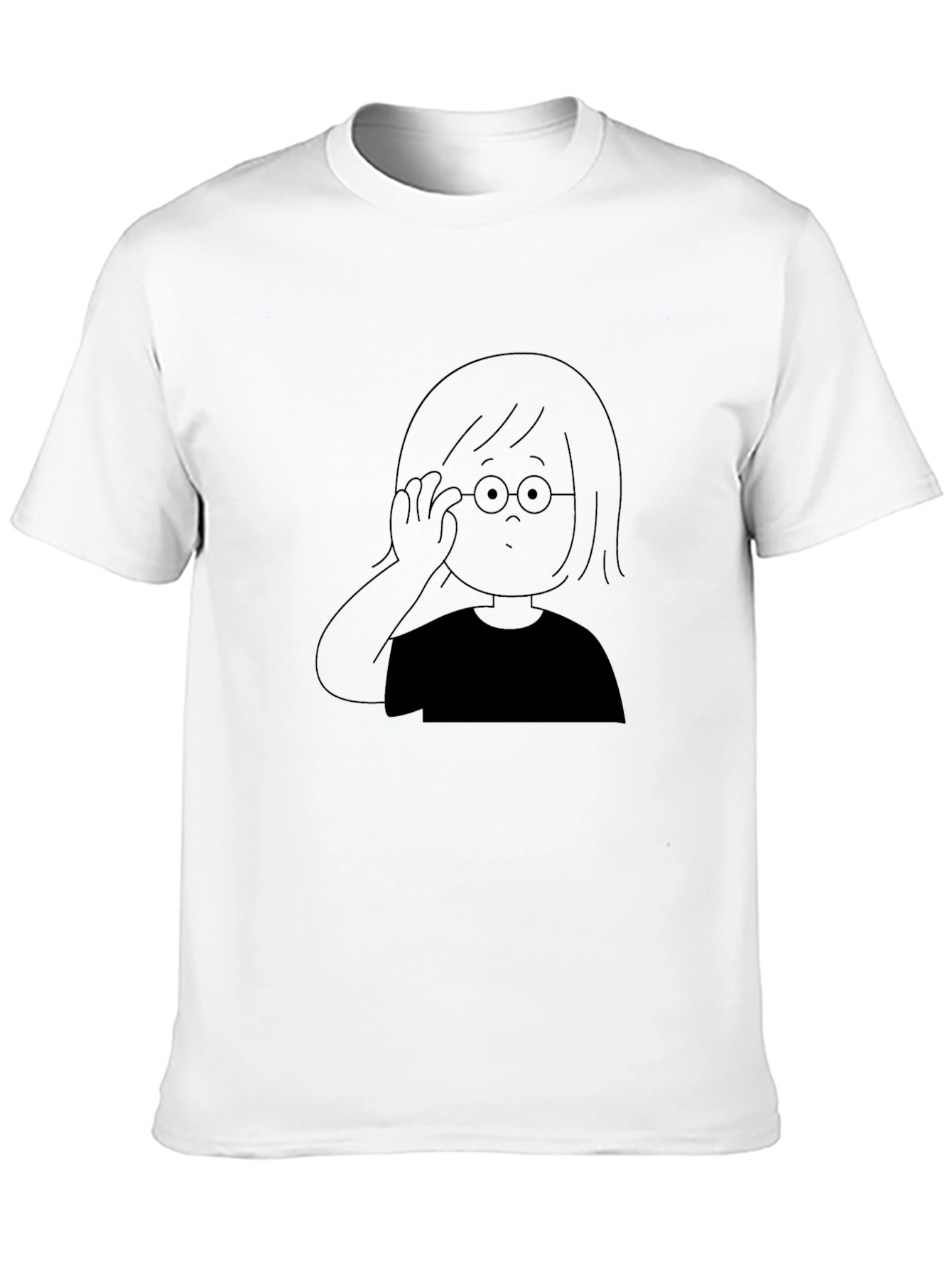 Cartoon Graphic Tee - Black Casual T-Shirt