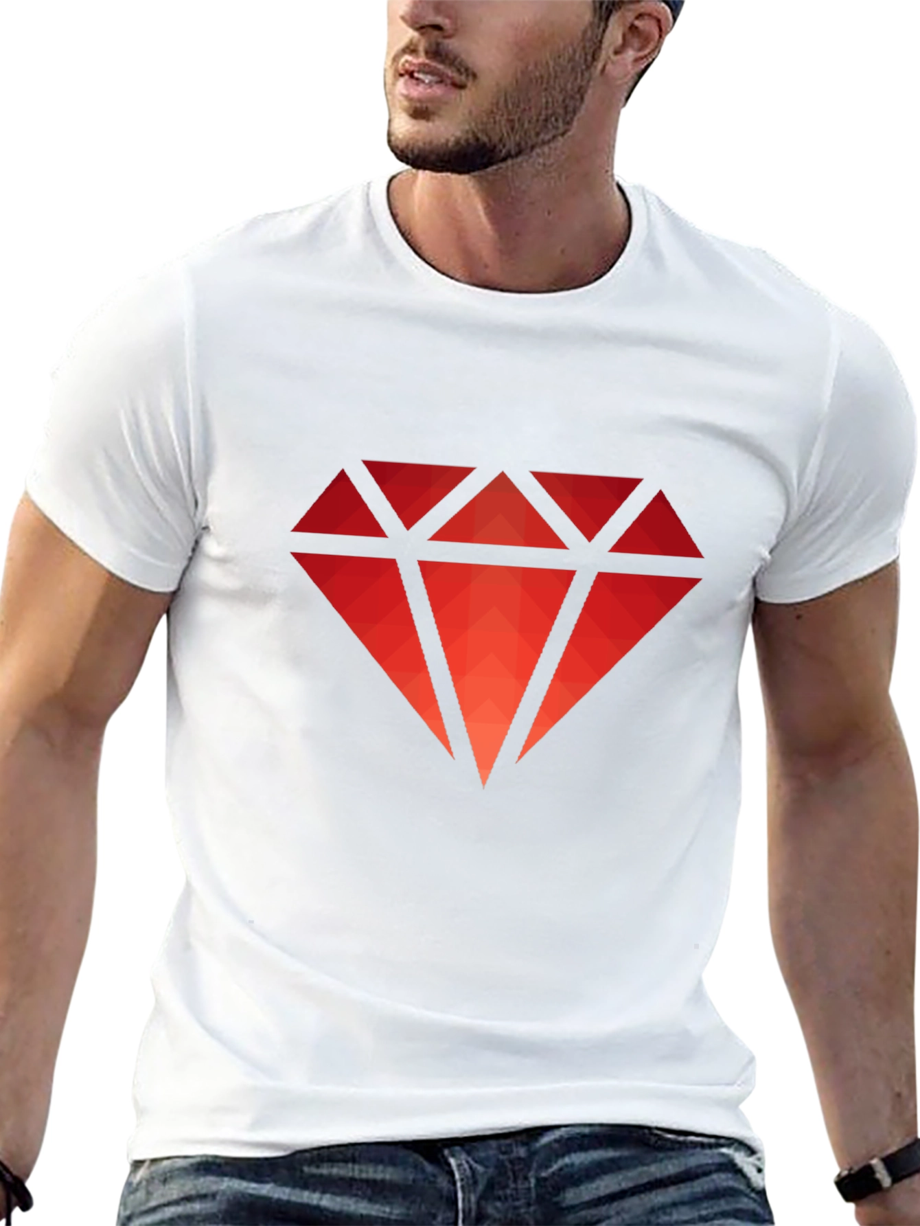 Red Diamond Graphic Tee - Modern Style