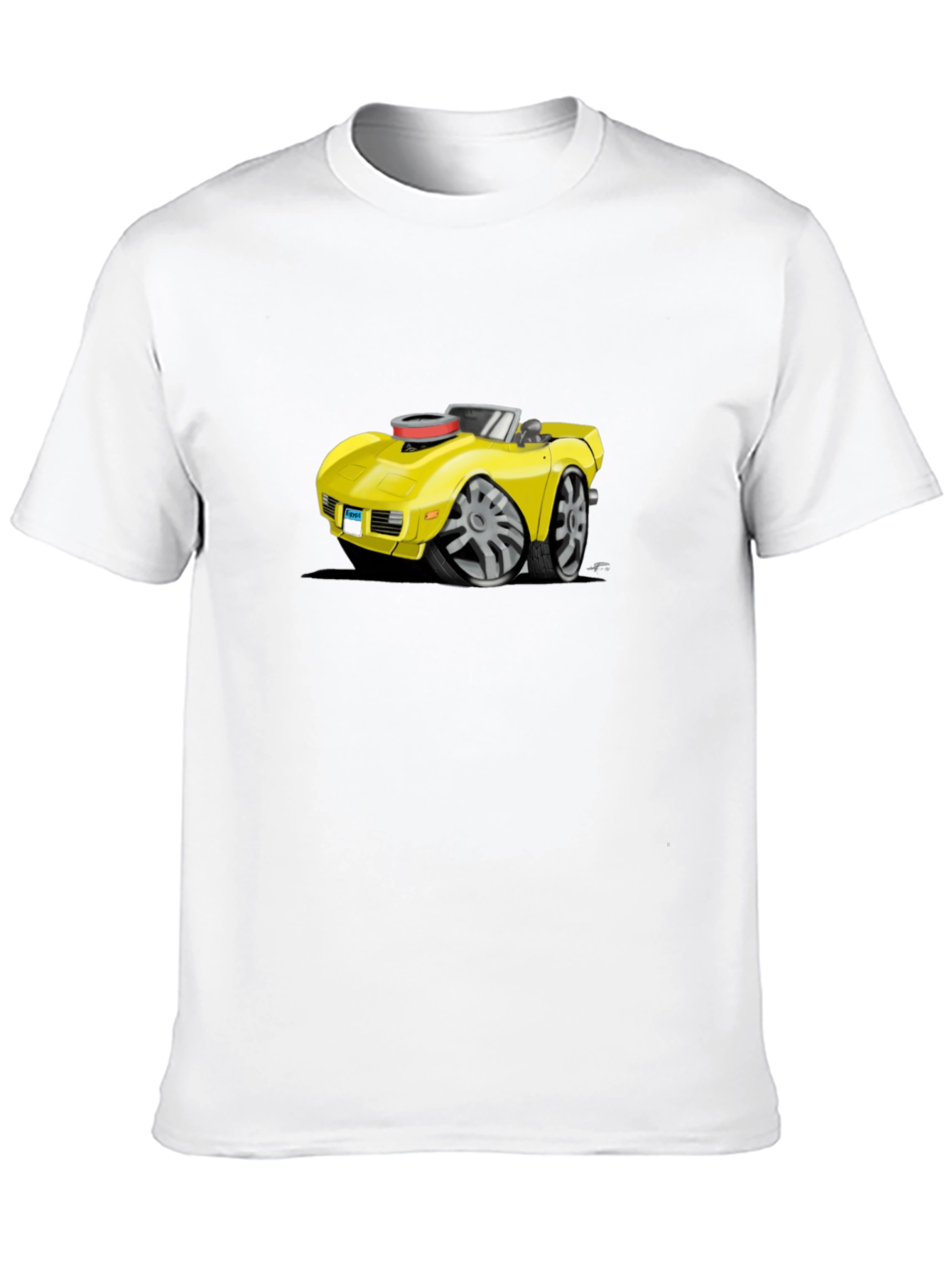 Cartoon Car Graphic Tee - Black