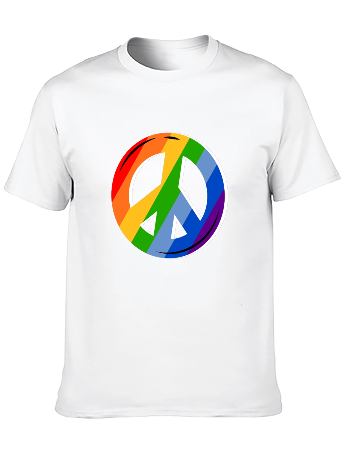 Rainbow Peace Sign Black T-Shirt