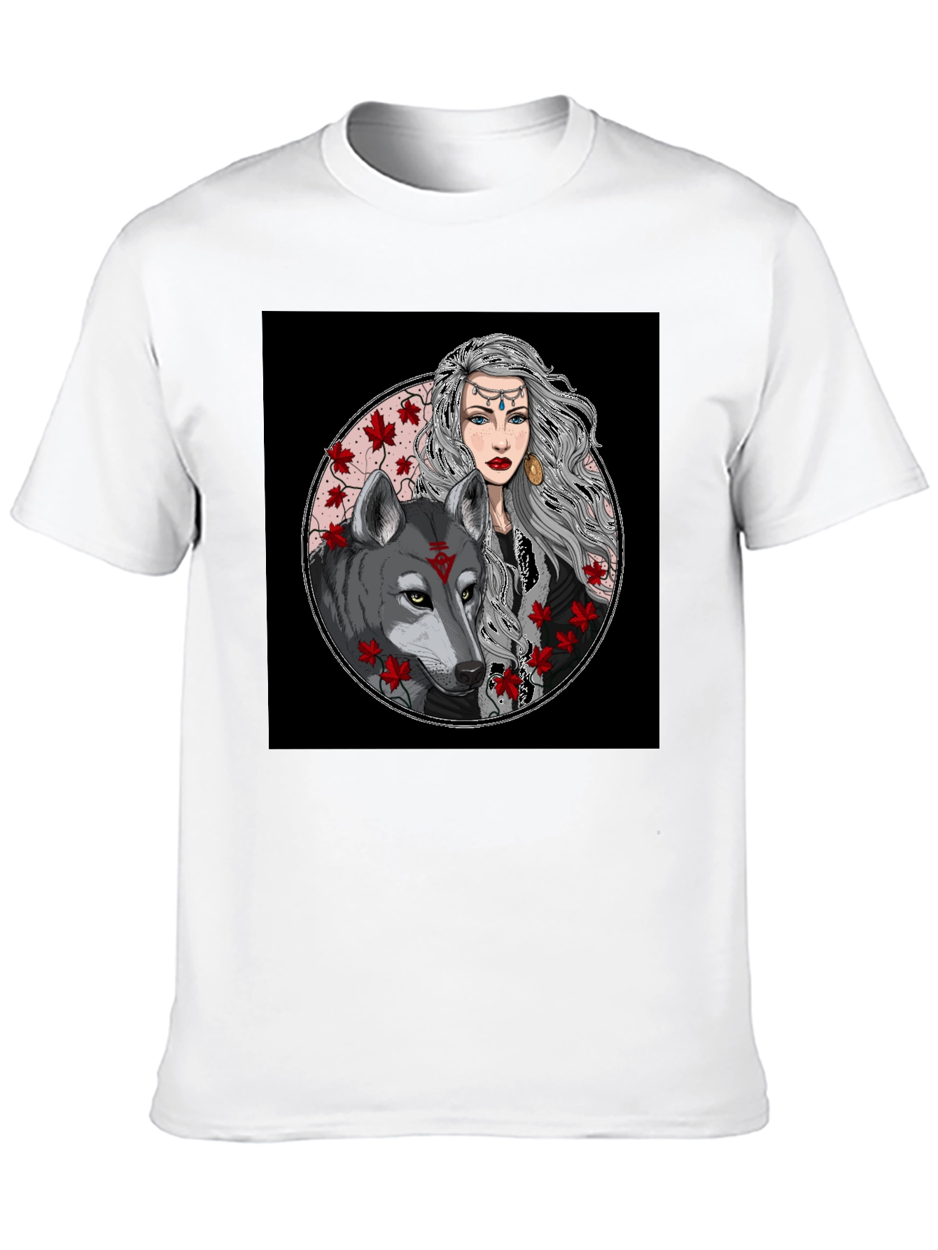 Wolf & Woman Graphic Tee - Black