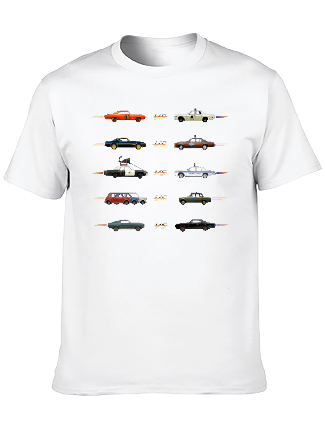 Retro 8-Bit Car Chase T-Shirt