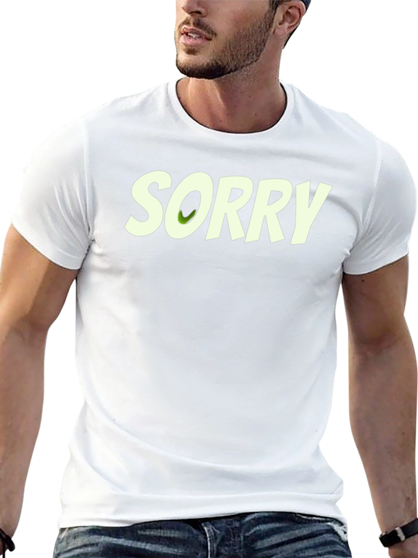 Sorry Graphic Print Black T-Shirt