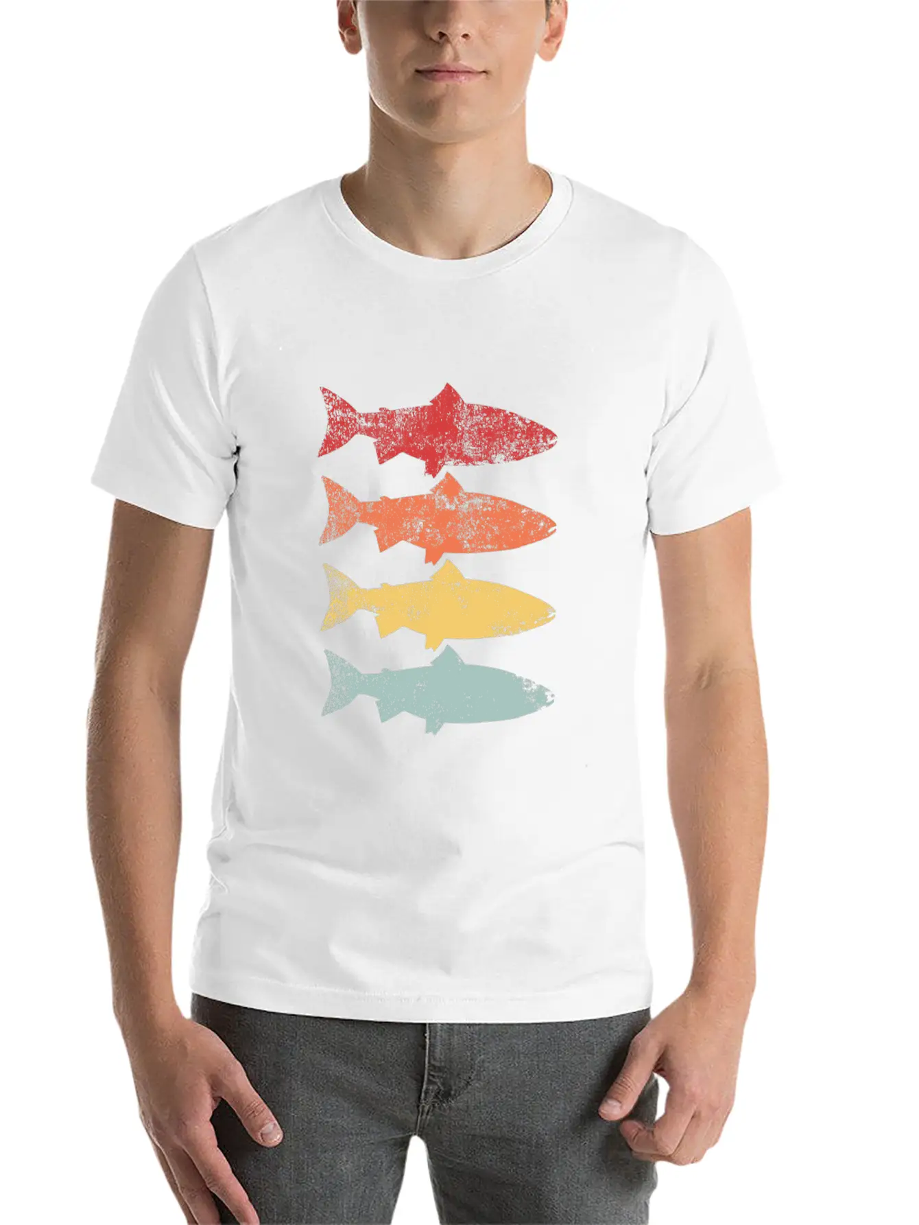 Rainbow Trout Fishing Retro Vintage Fish Gift Lightweight Cotton T-Shirt – Daily Comfort Graphic Shirt