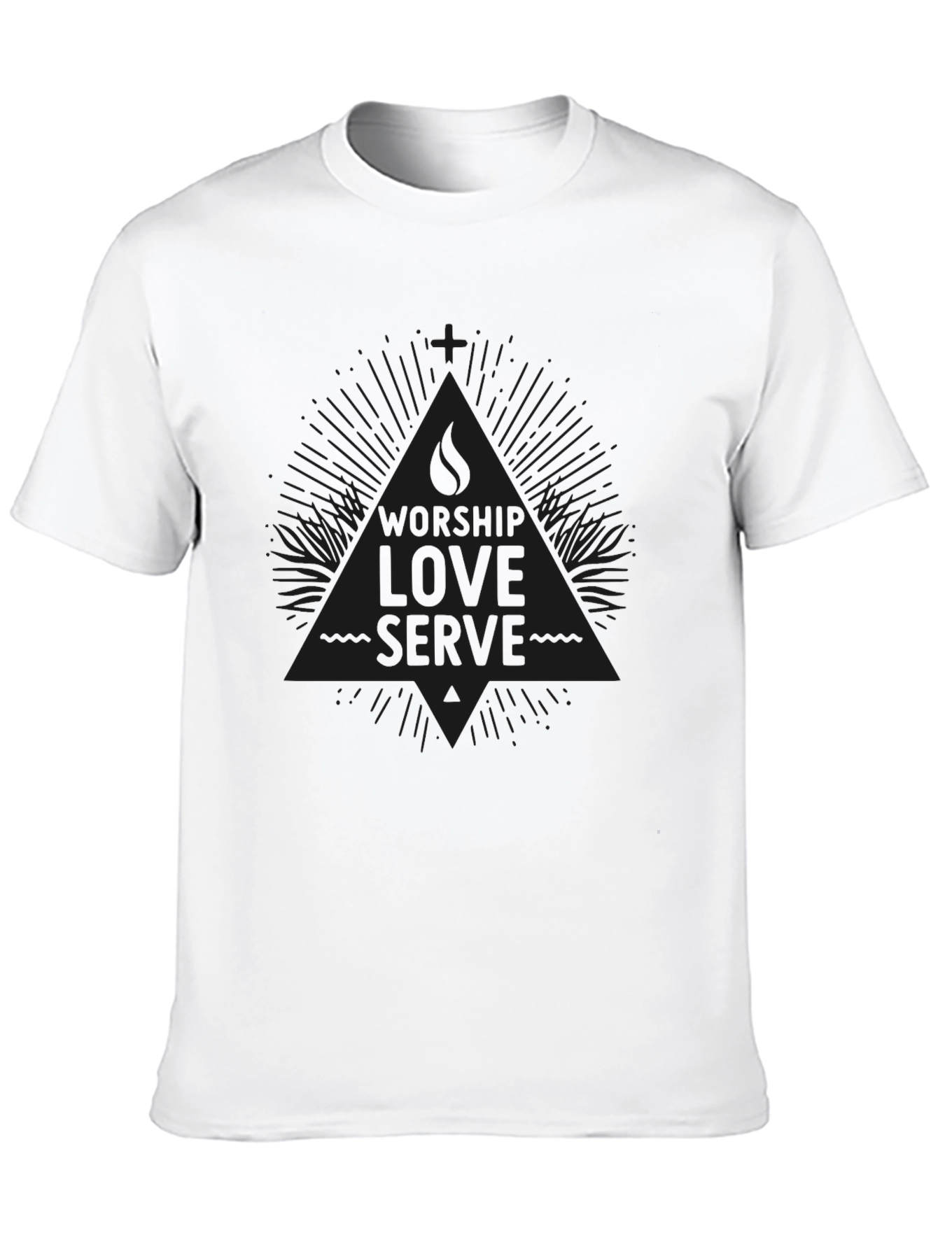 Worship Love Serve Black Graphic Tee