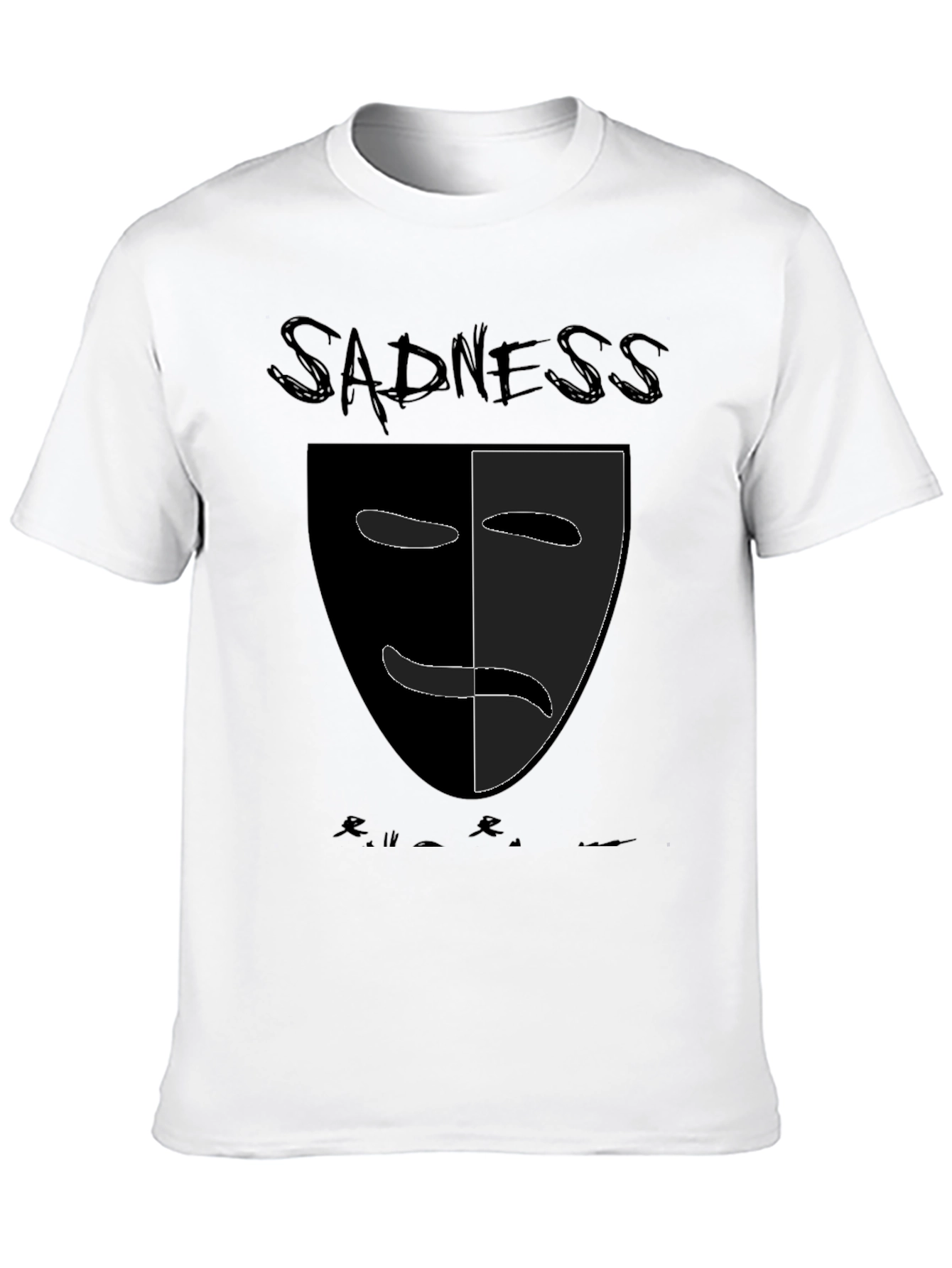 Sadness Mask Graphic T-Shirt - Black Unisex Tee