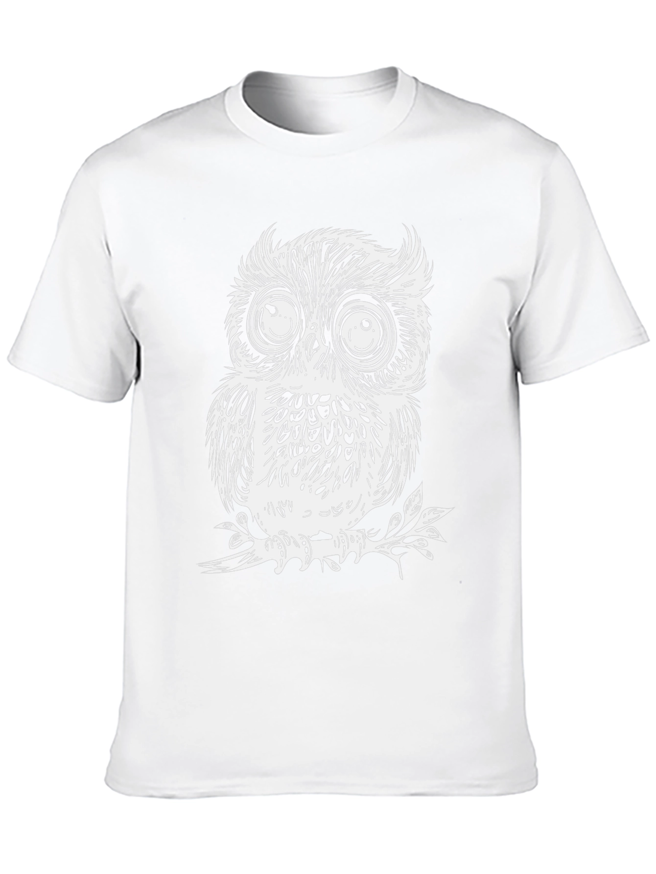 Whimsical Owl Graphic Tee - Black Cotton T-Shirt
