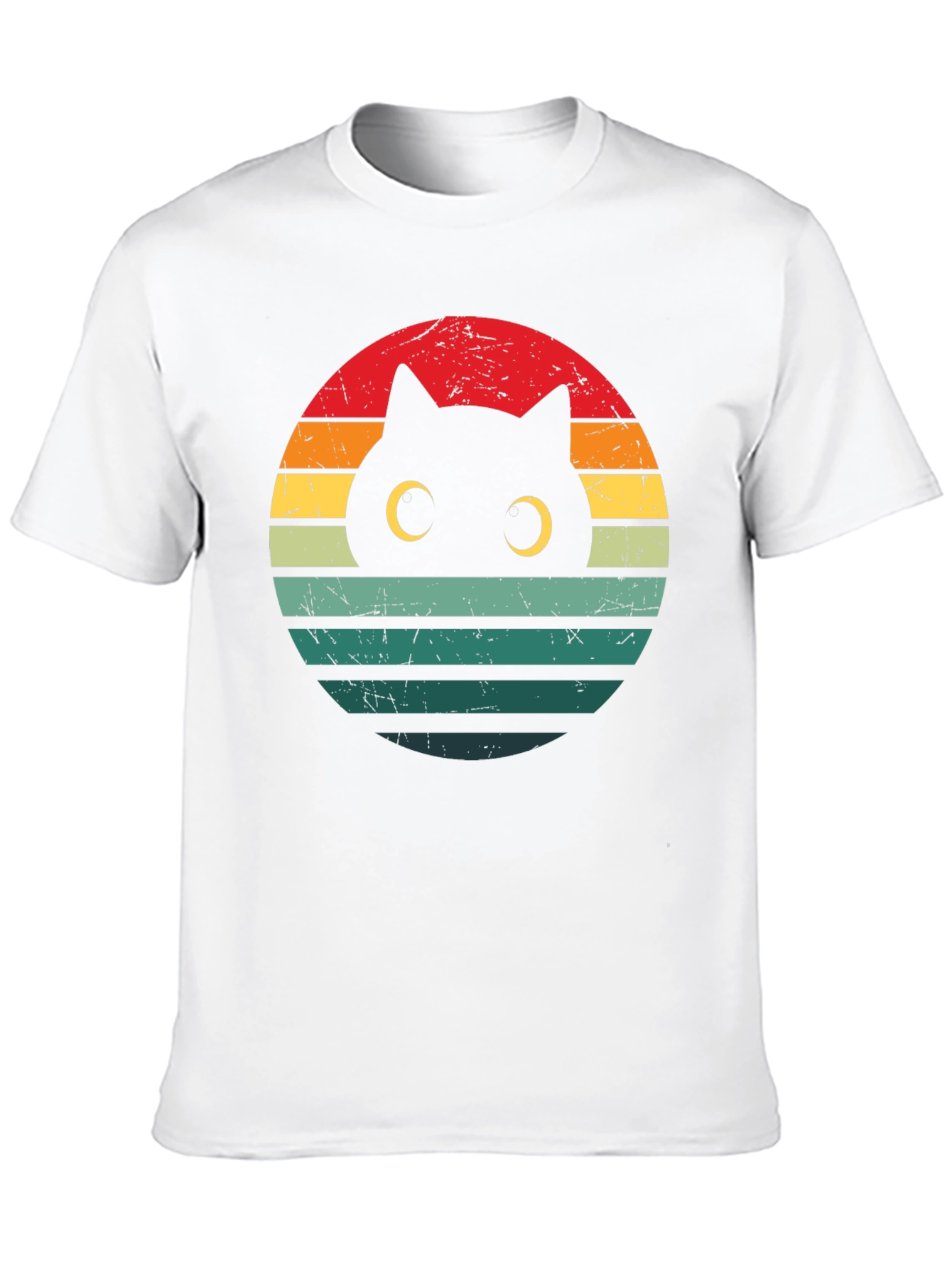 Retro Cat Sunset T-Shirt - Unique Graphic Tee