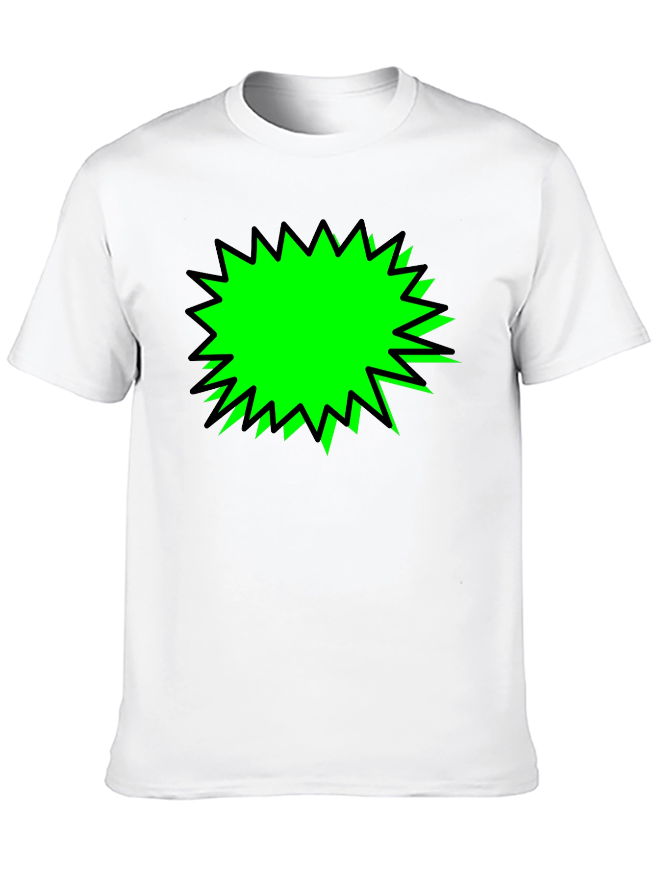 Black T-Shirt with Green Burst Graphic