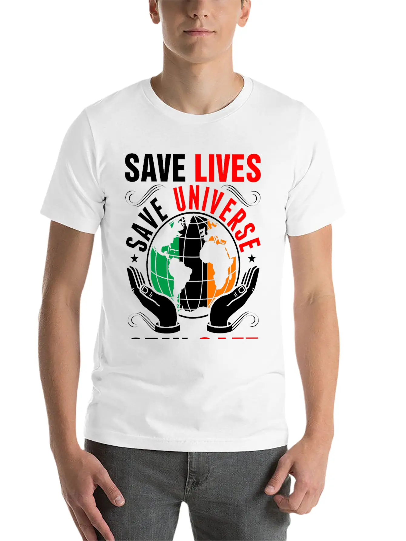 Save Lives Save Universe Stay Safe Irish Tshirt Lightweight Cotton T-Shirt – Daily Comfort Graphic Shirt