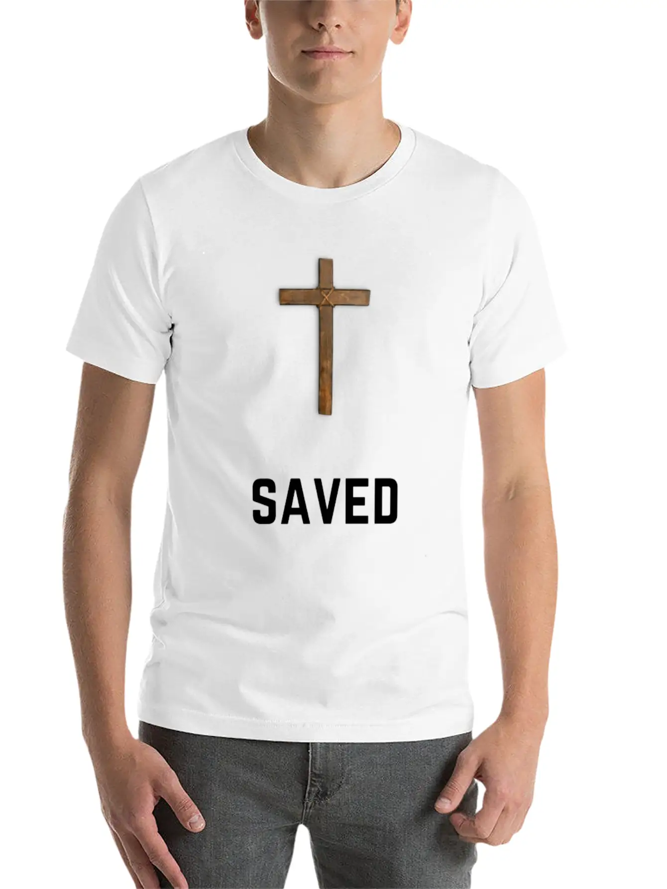 Saved By Grace Lightweight Cotton T-Shirt – Daily Comfort Graphic Shirt