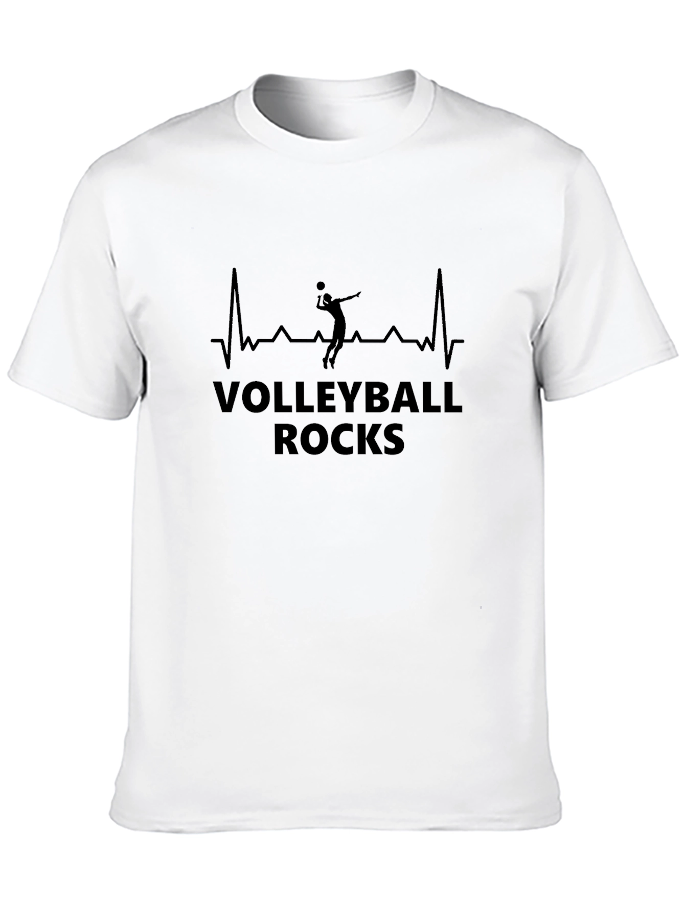 Volleyball Rocks T-Shirt - Heartbeat Design