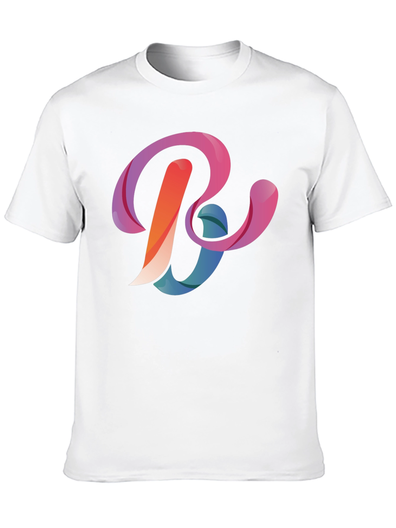 Abstract Letter B Graphic Black T-Shirt