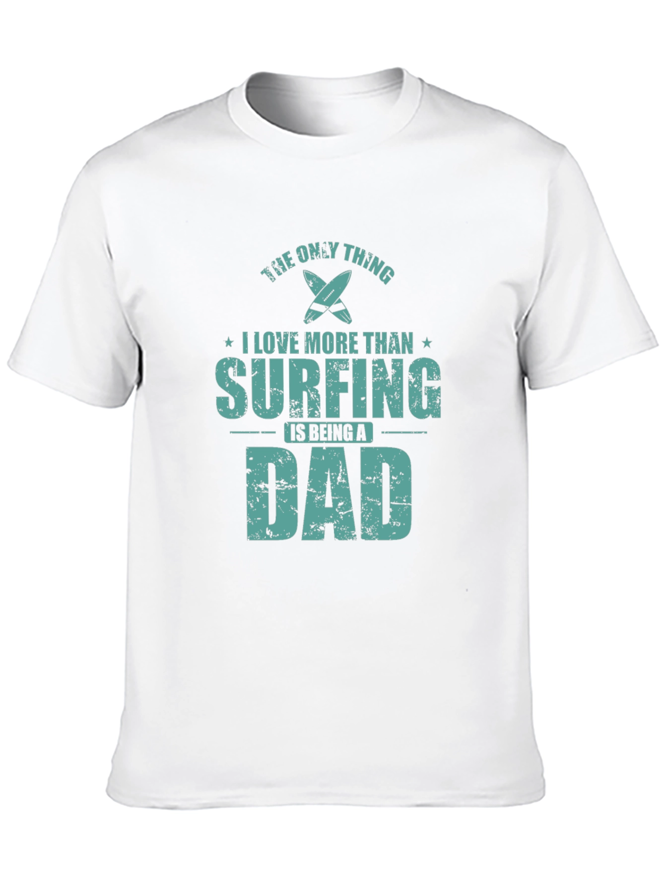 Surfing Dad Graphic Tee - Black Cotton T-Shirt