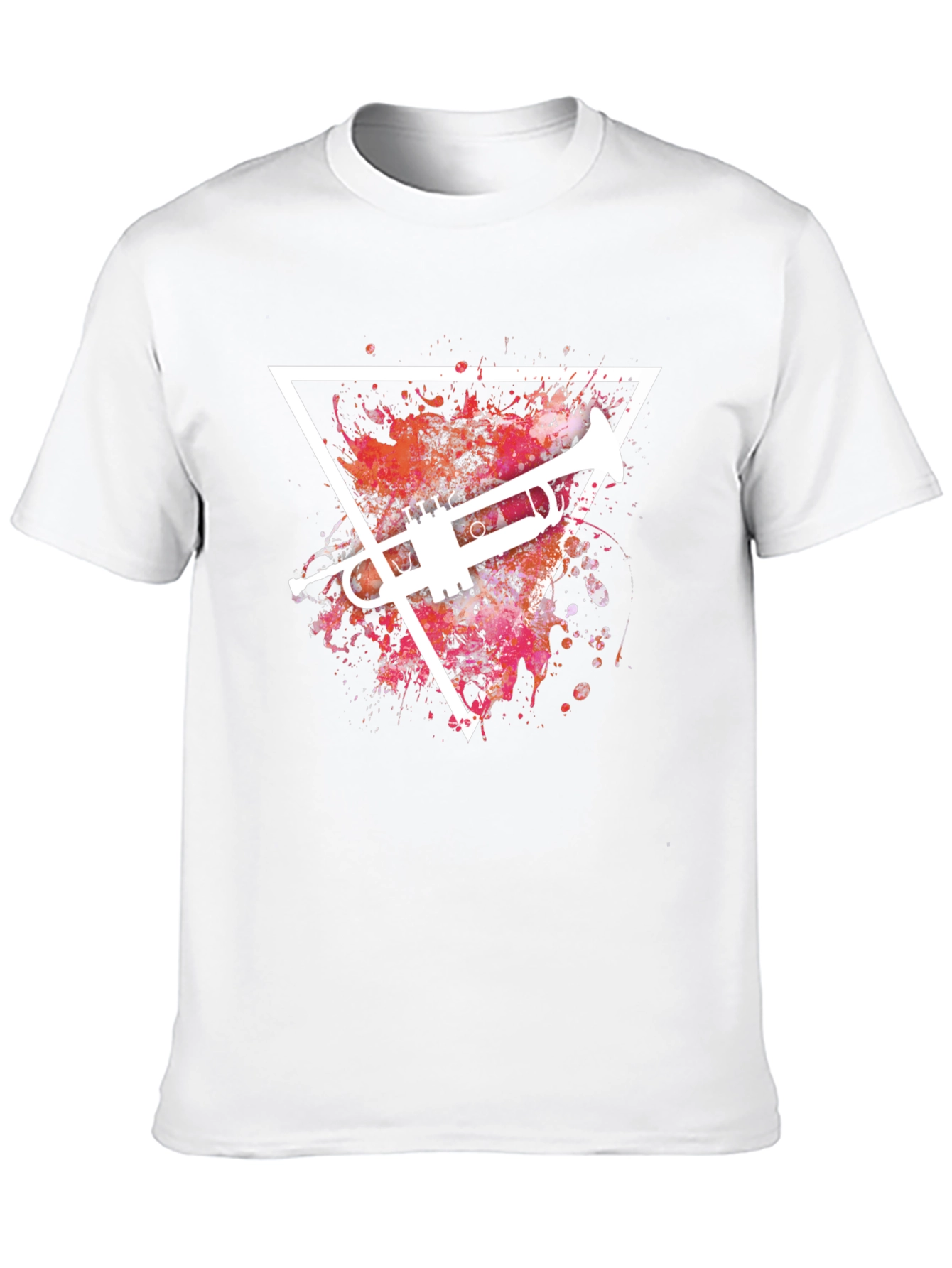 Trumpet Splash Graphic T-Shirt - Cool Music Tee