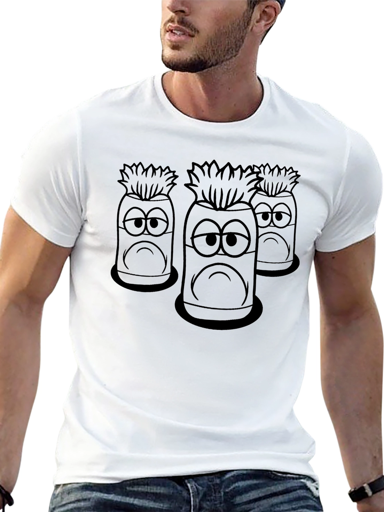 Sad Pineapple Graphic Tee - Black Cotton T-Shirt