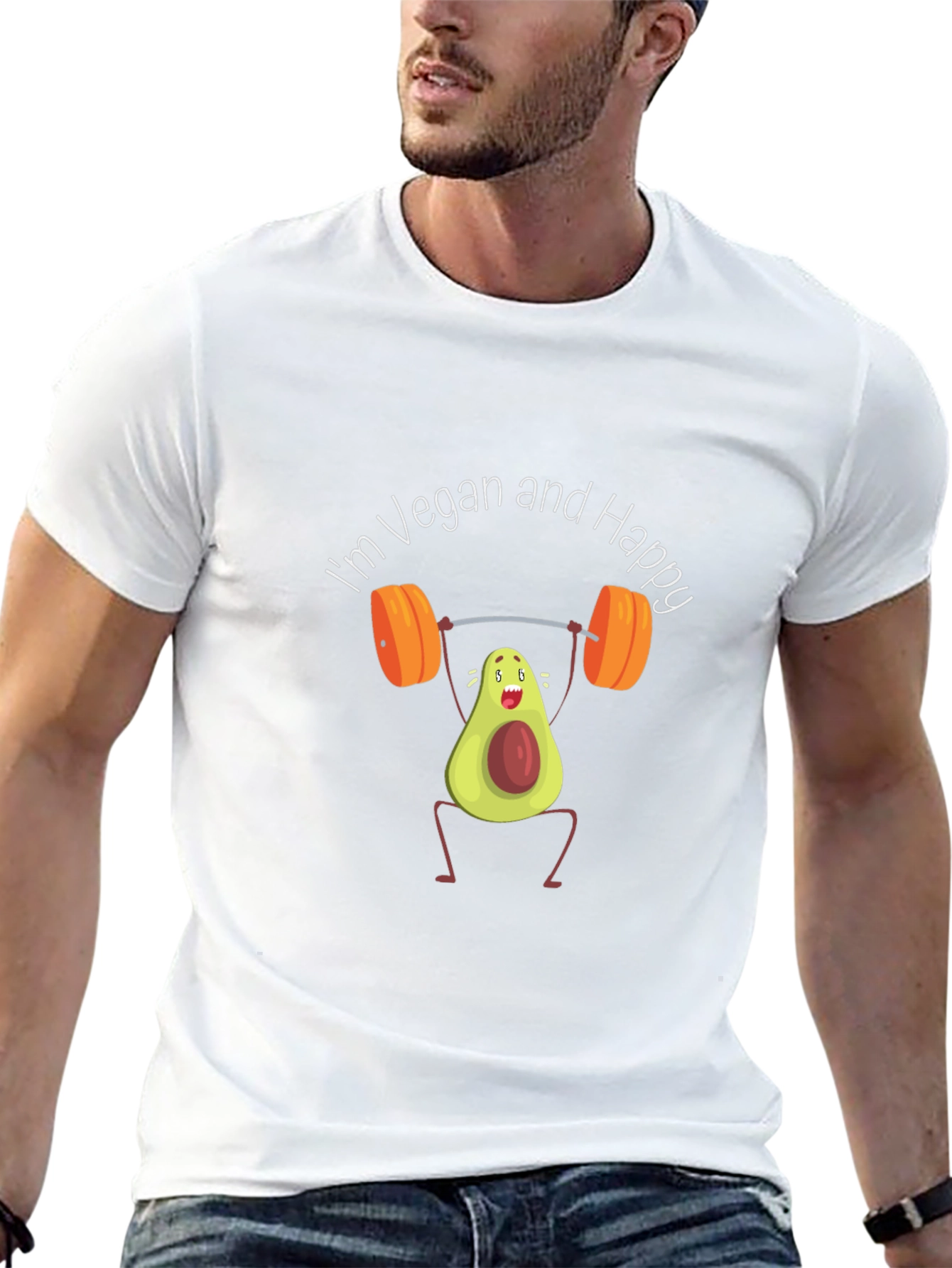 Vegan Avocado Weightlifting T-Shirt