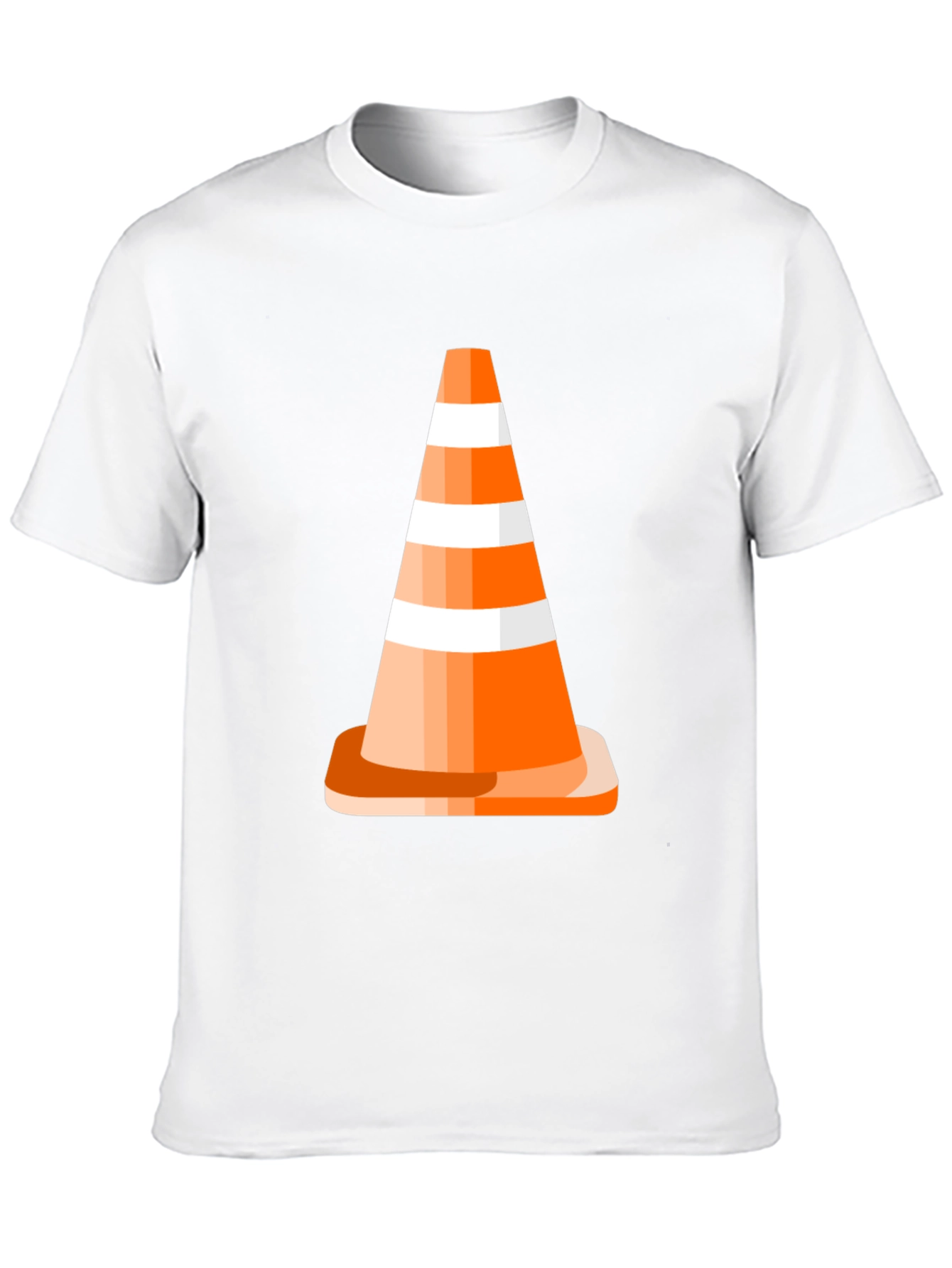 Traffic Cone Graphic Tee - Black Cotton Casual T-Shirt